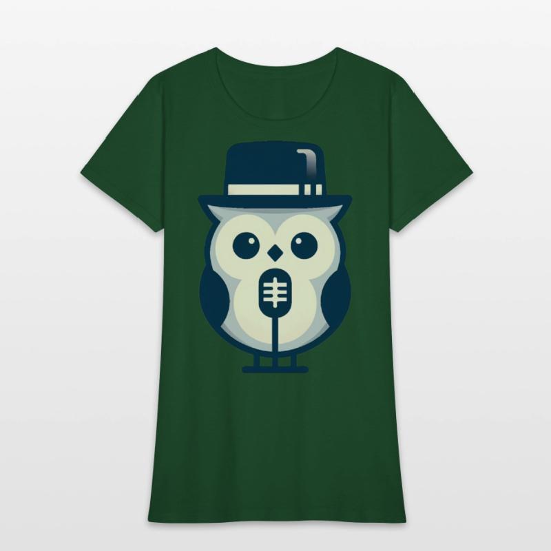 Owl Jolson Singing Jazz in Minimalist Style