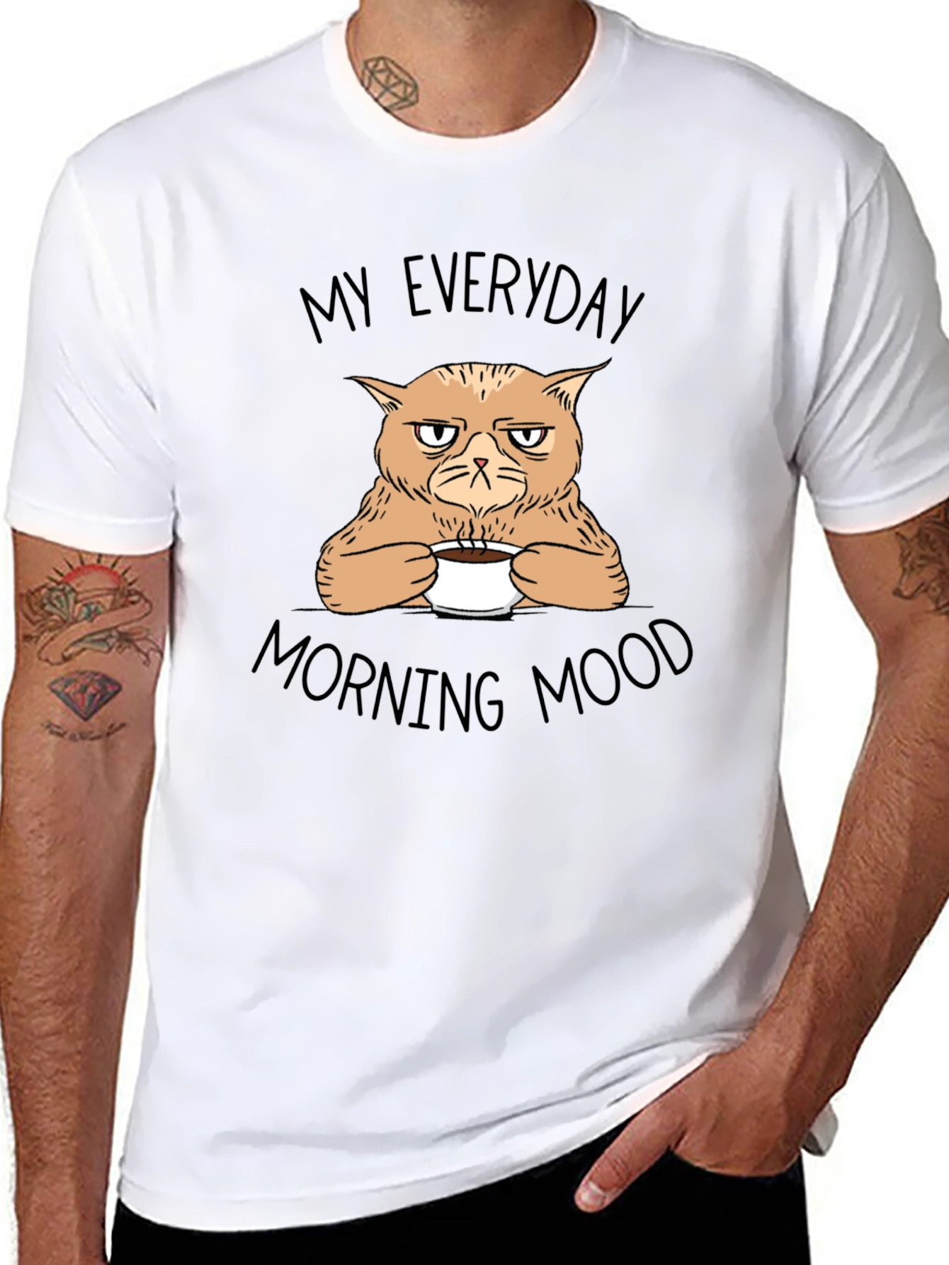 Grumpy Cat Morning Mood Black T-Shirt