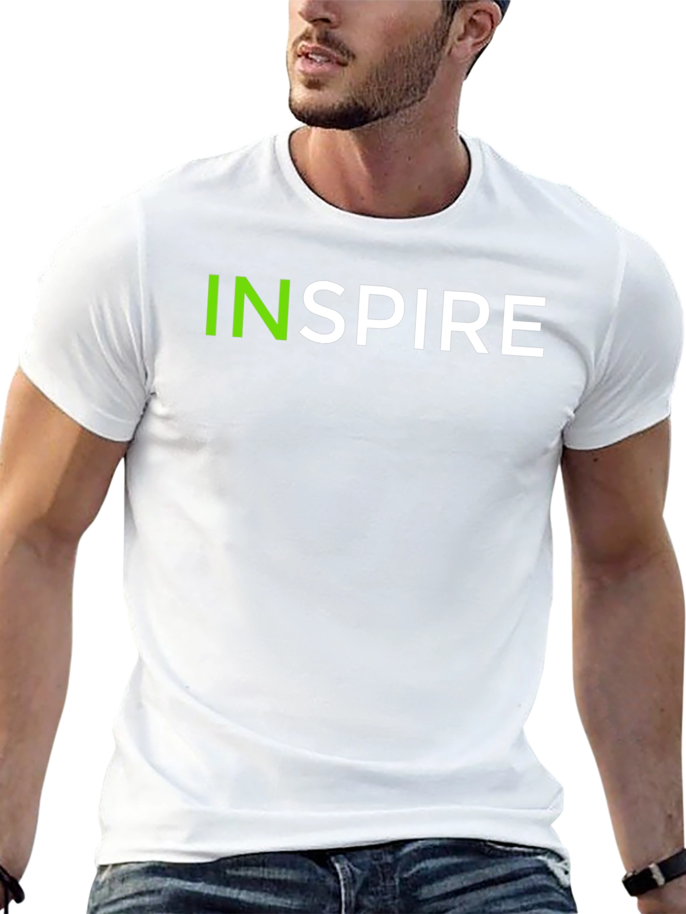 Inspire Graphic Tee - Black Cotton Blend T-Shirt