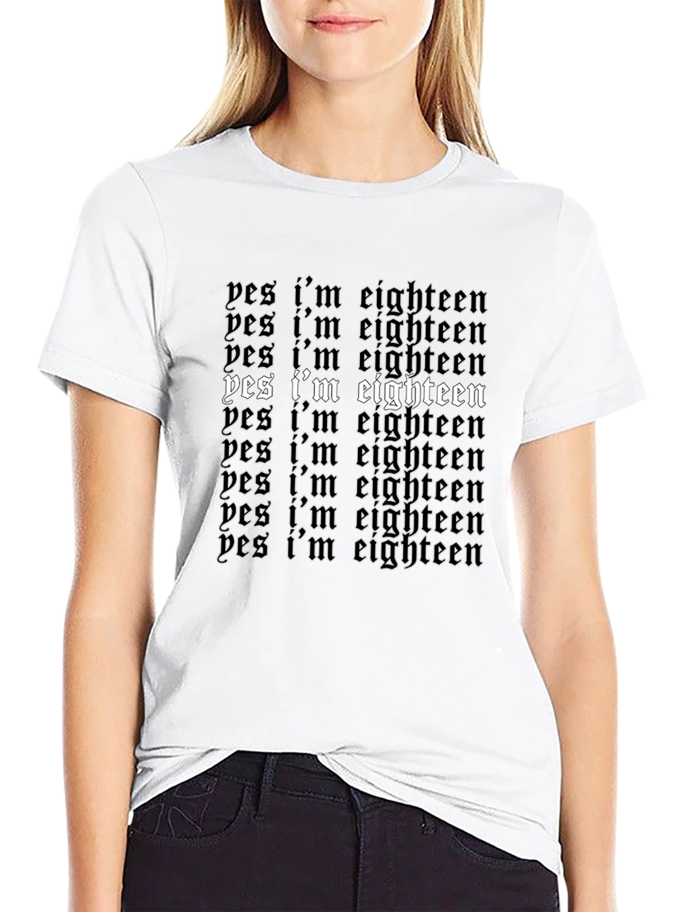 Yes Im Eighteen Black Graphic Tee