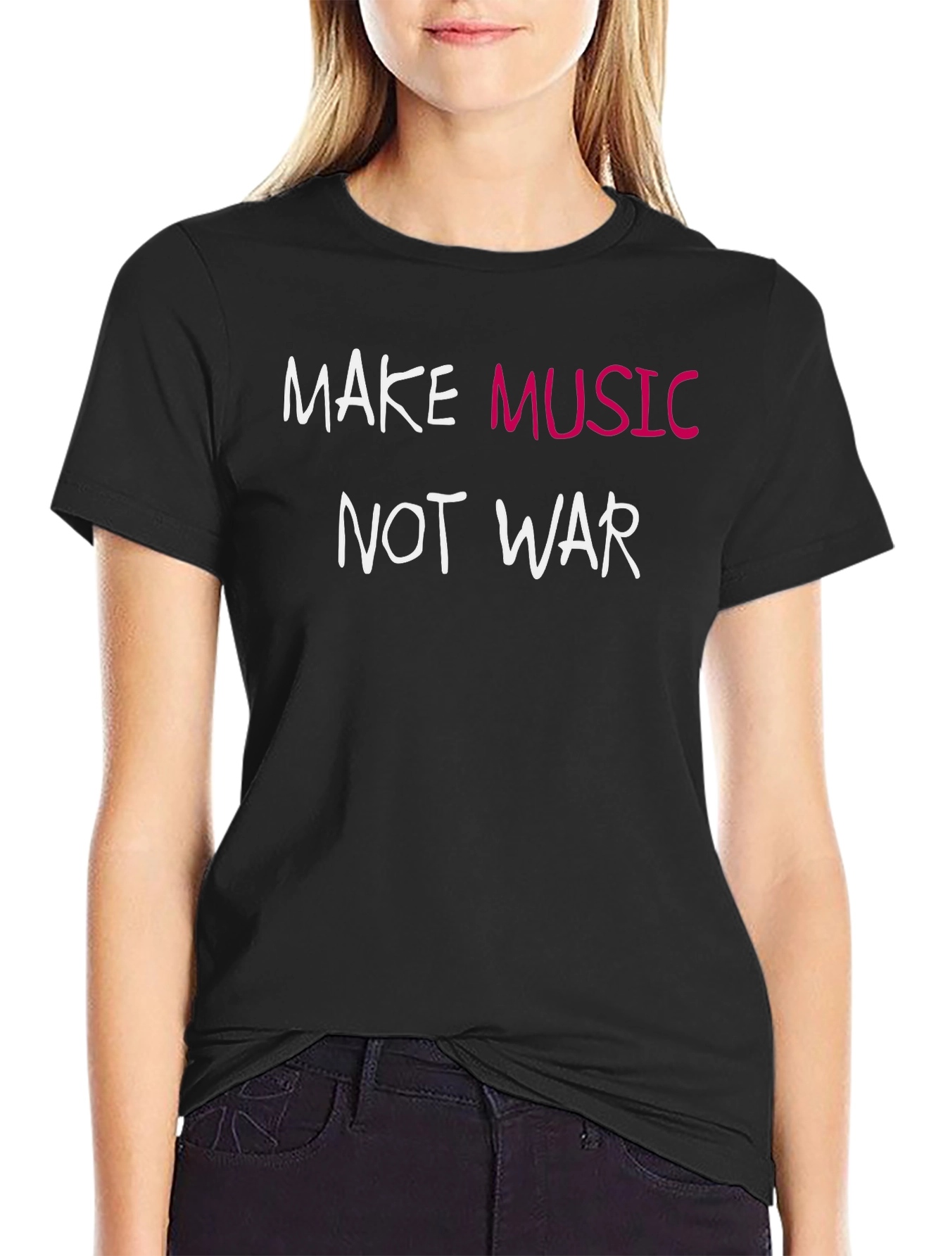 Make Music Not War Graphic Tee - Black