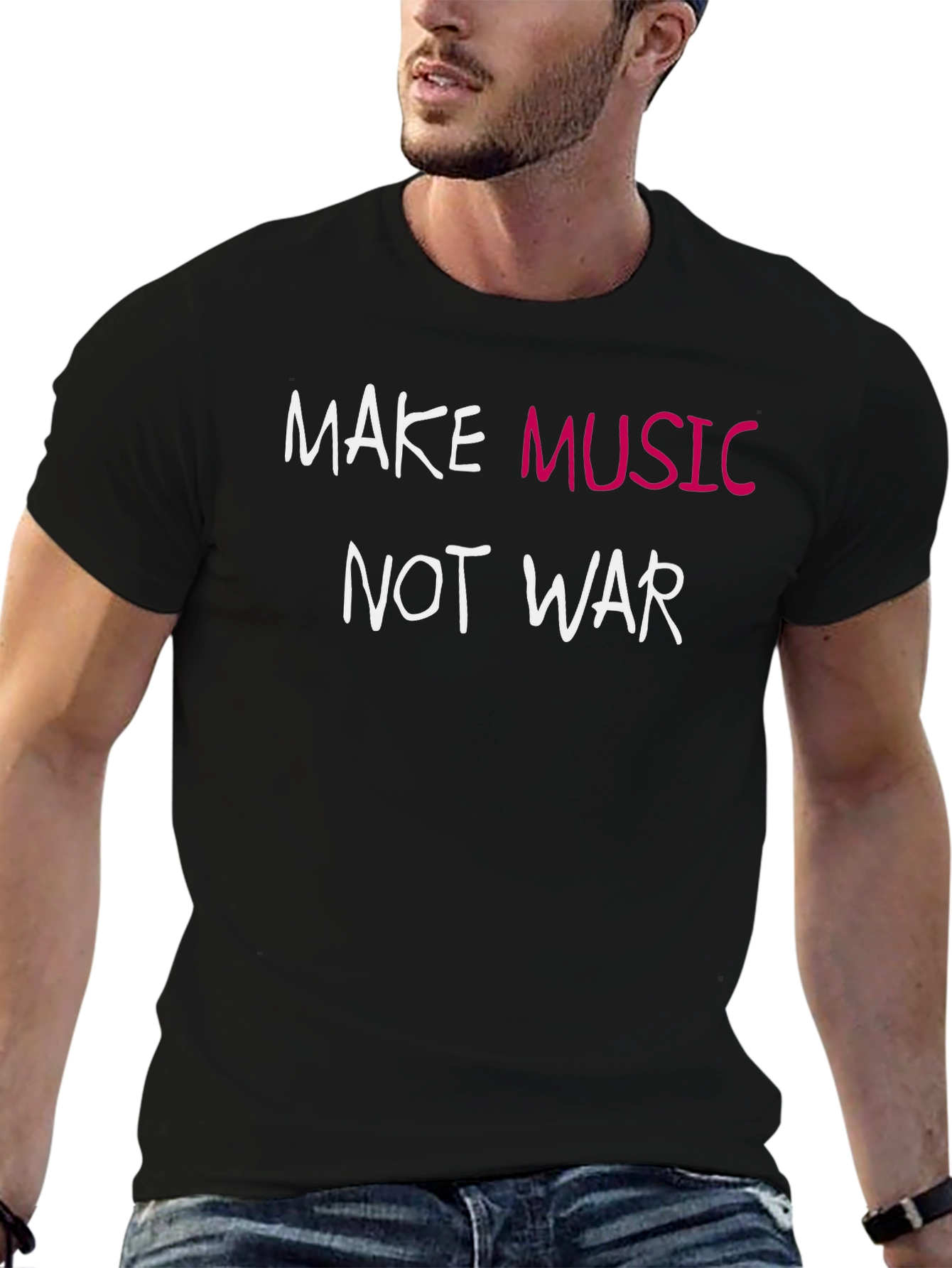 Make Music Not War Graphic Tee - Black