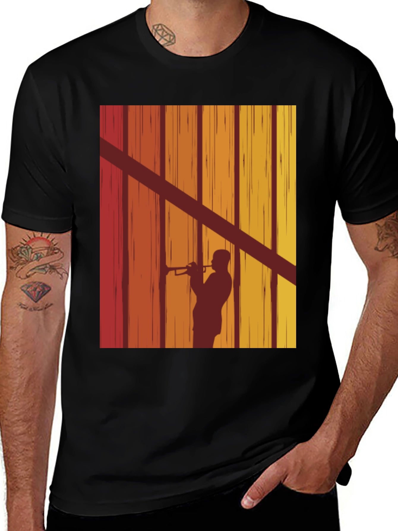 Retro Trumpet Player Graphic Tee