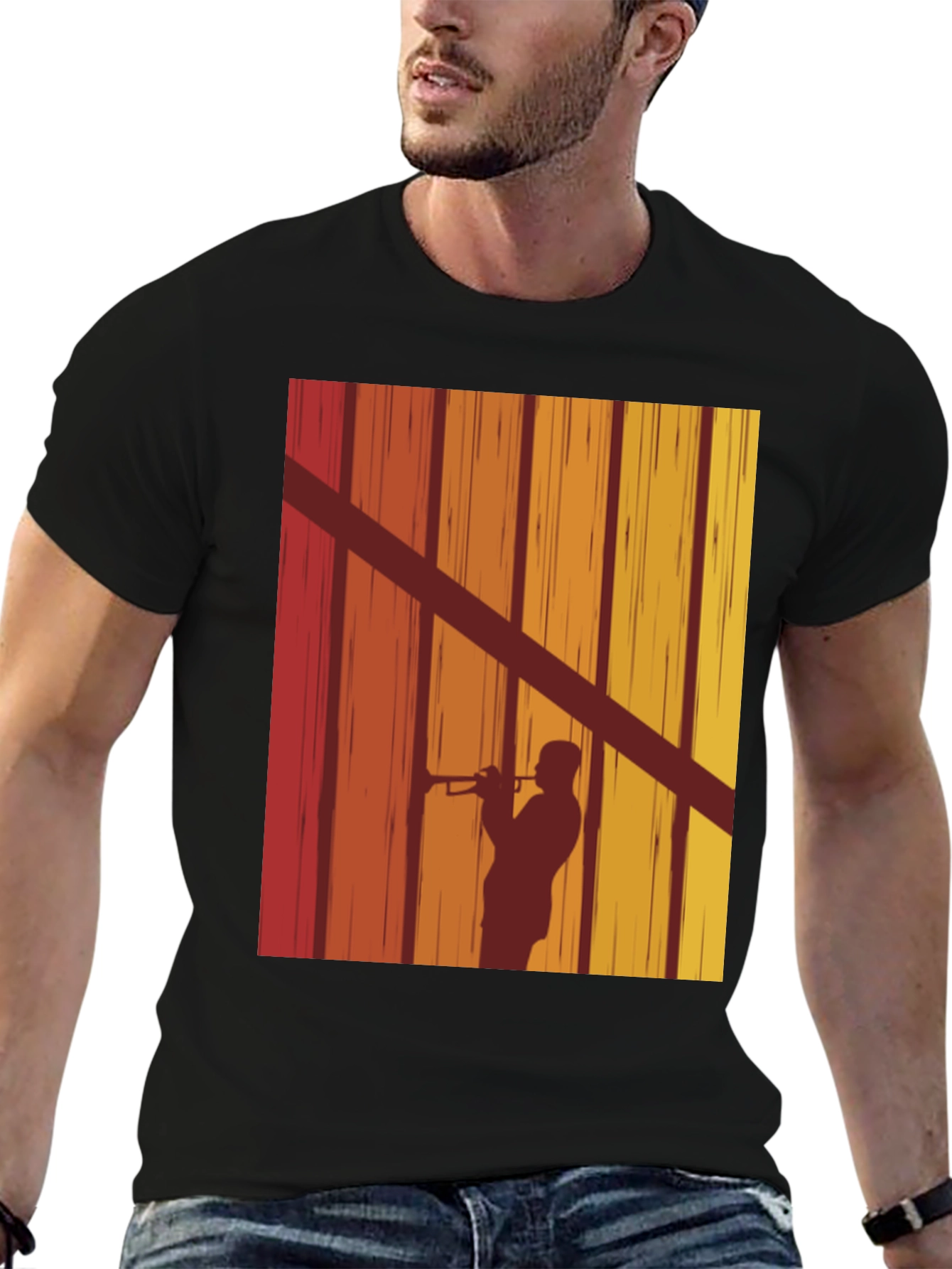 Retro Trumpet Player Graphic Tee