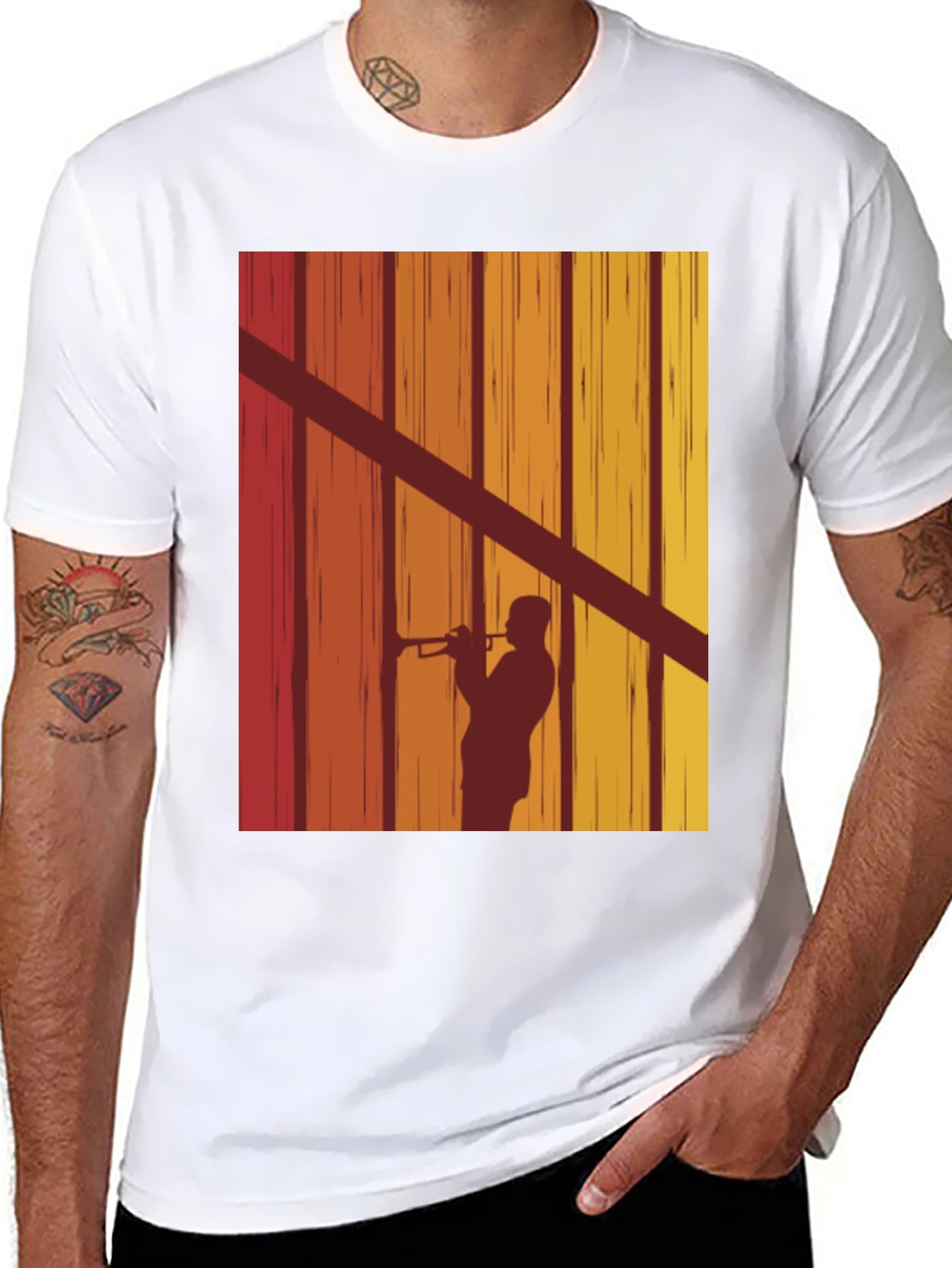 Retro Trumpet Player Graphic Tee
