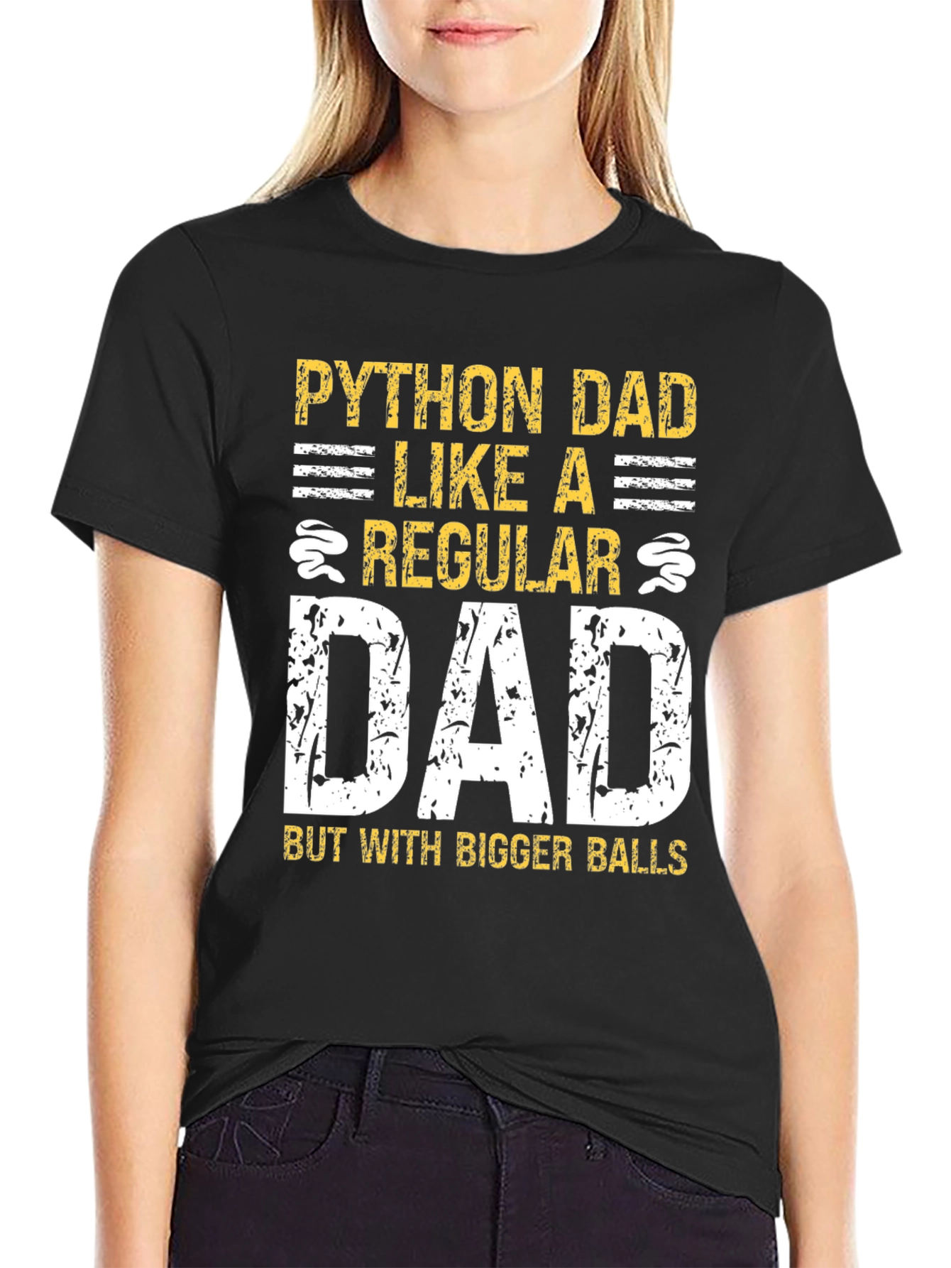 Python Dad Bigger Balls Graphic Tee