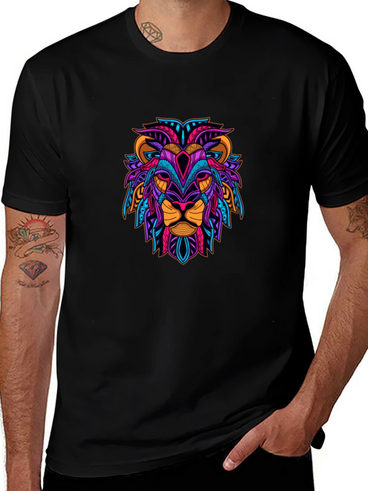 Vibrant Lion Graphic Tee - Bold Style