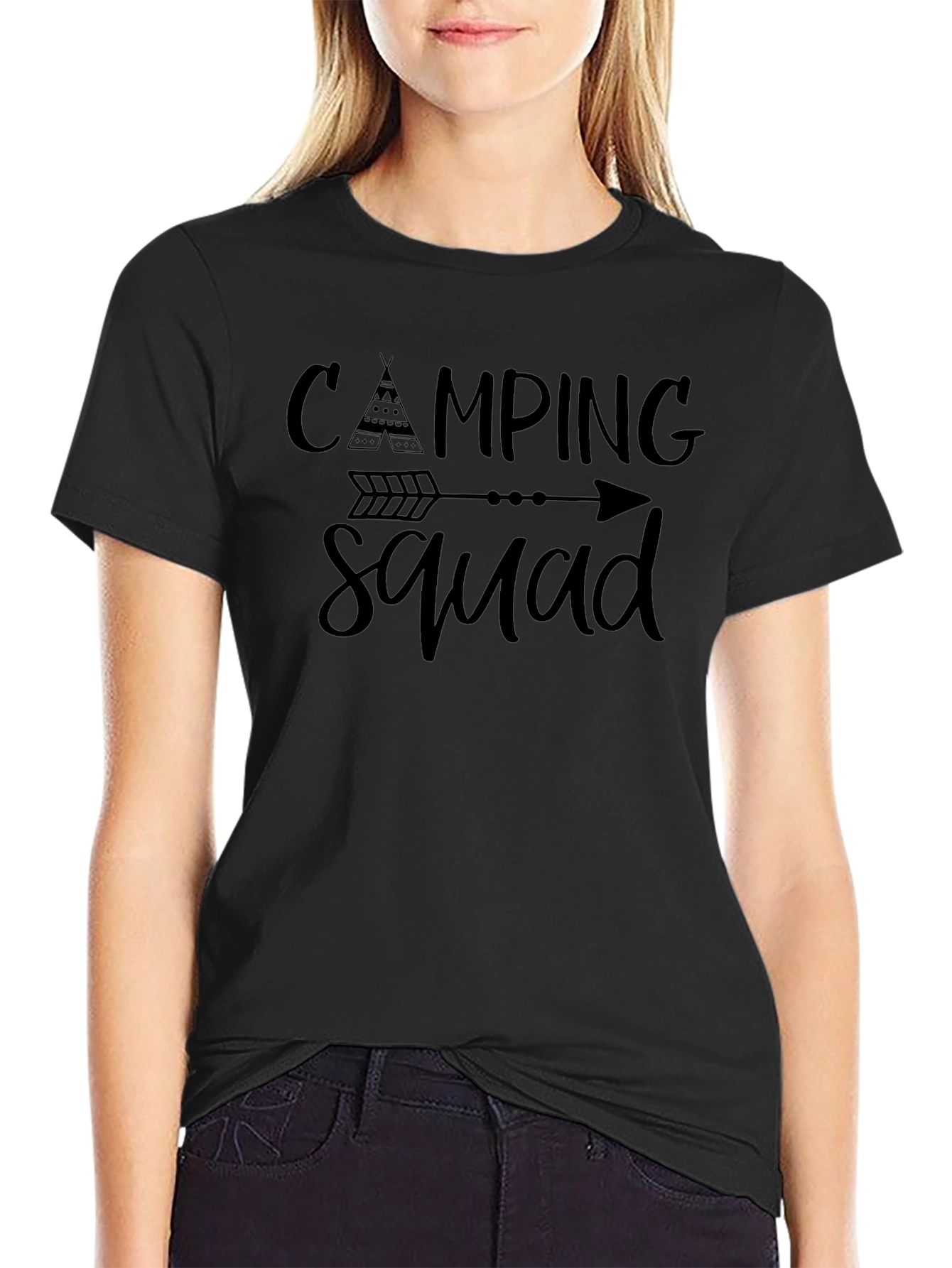 Camping Squad Black Graphic Tee