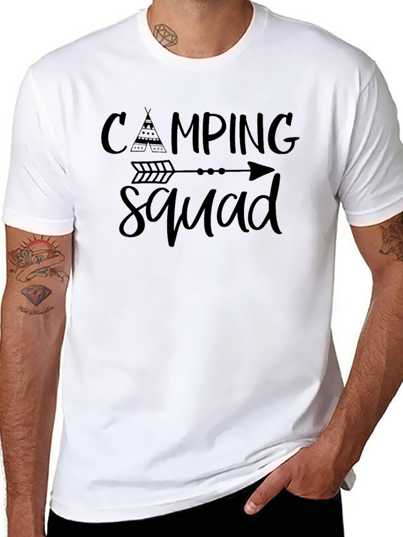 Camping Squad Black Graphic Tee