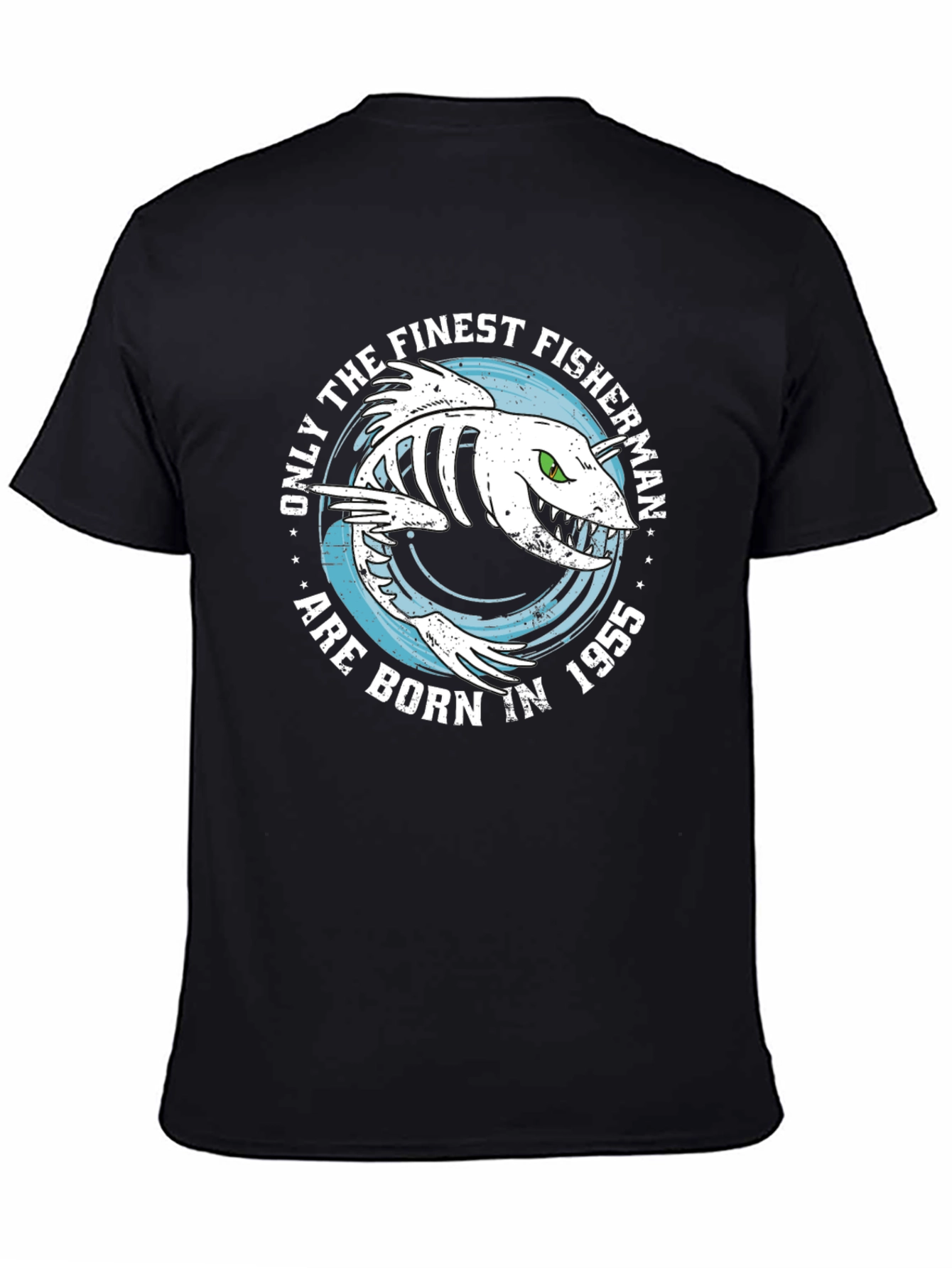 Finest Fisherman Born in 1955 Black T-Shirt
