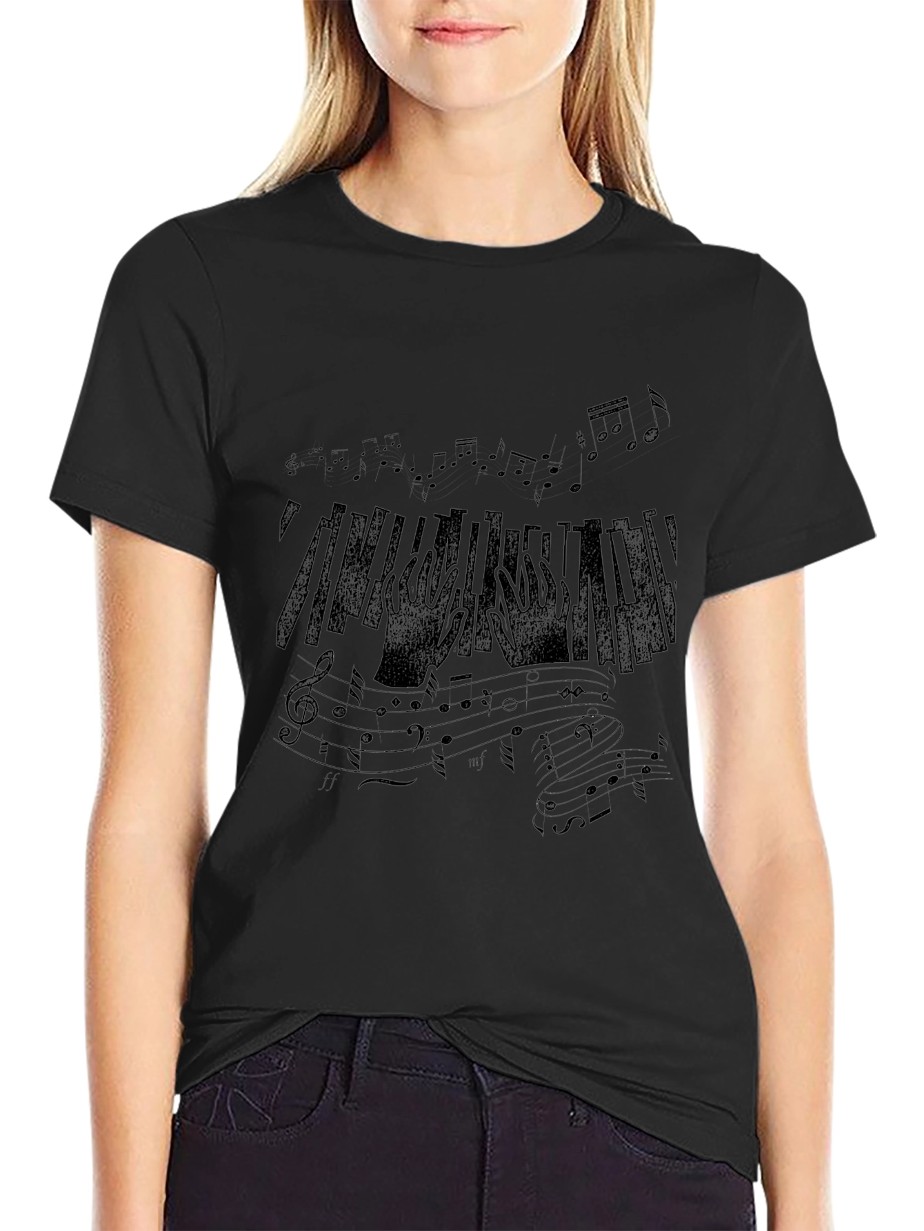 Musical Piano Keys T-Shirt - Black