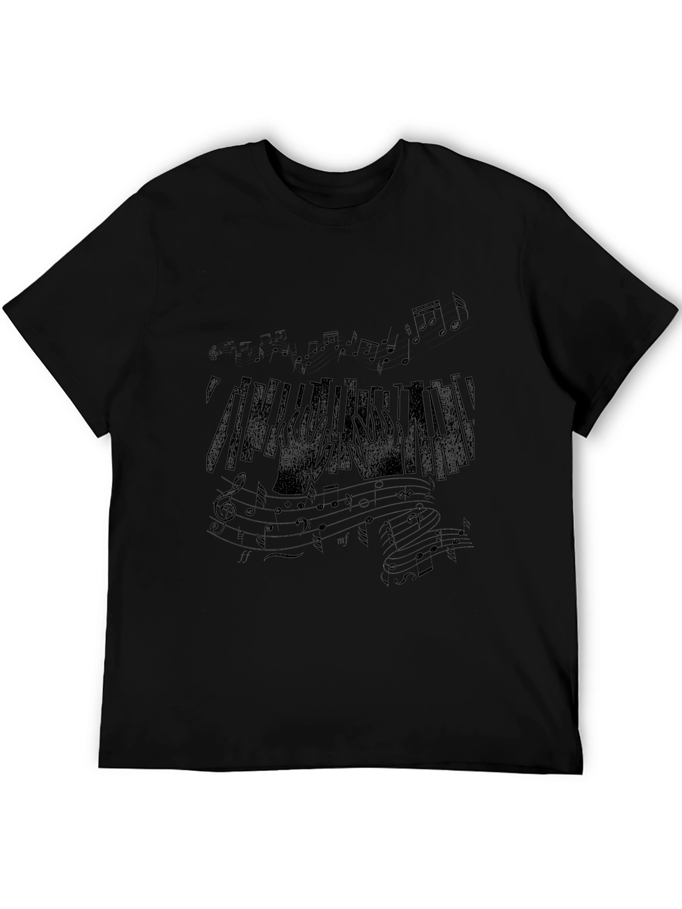 Musical Piano Keys T-Shirt - Black
