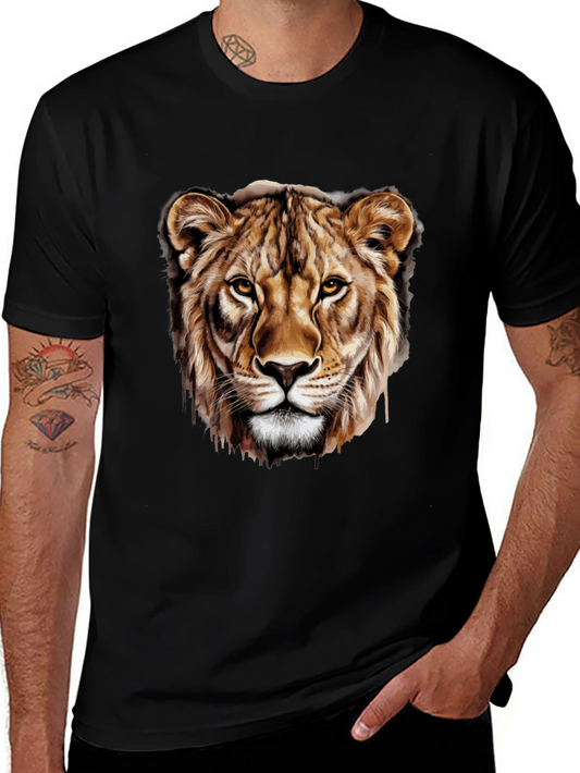 Lion Head Graphic Black T-Shirt