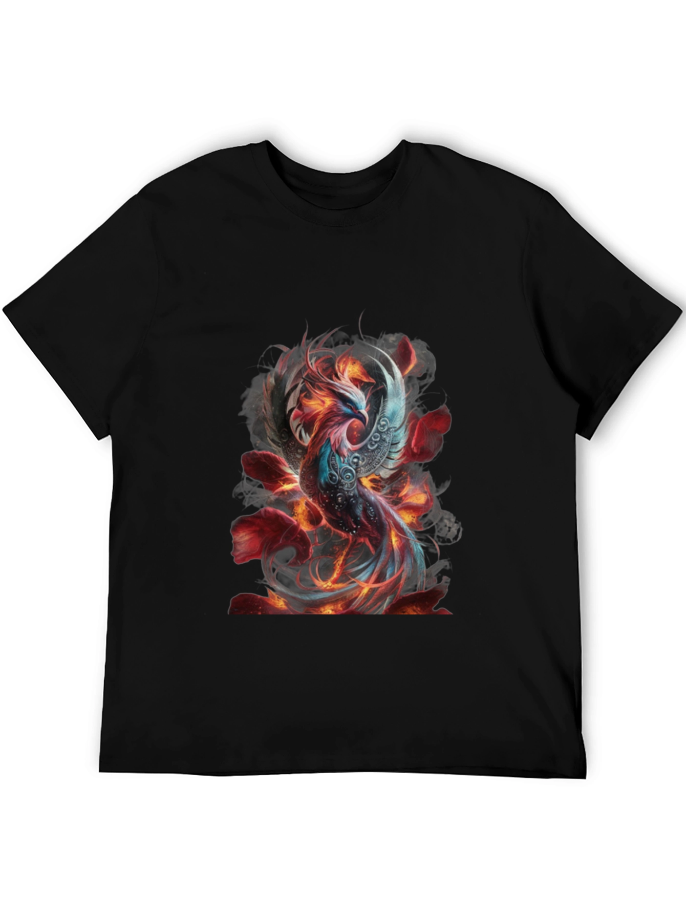 Fiery Phoenix Graphic T-Shirt - Mens Black Tee