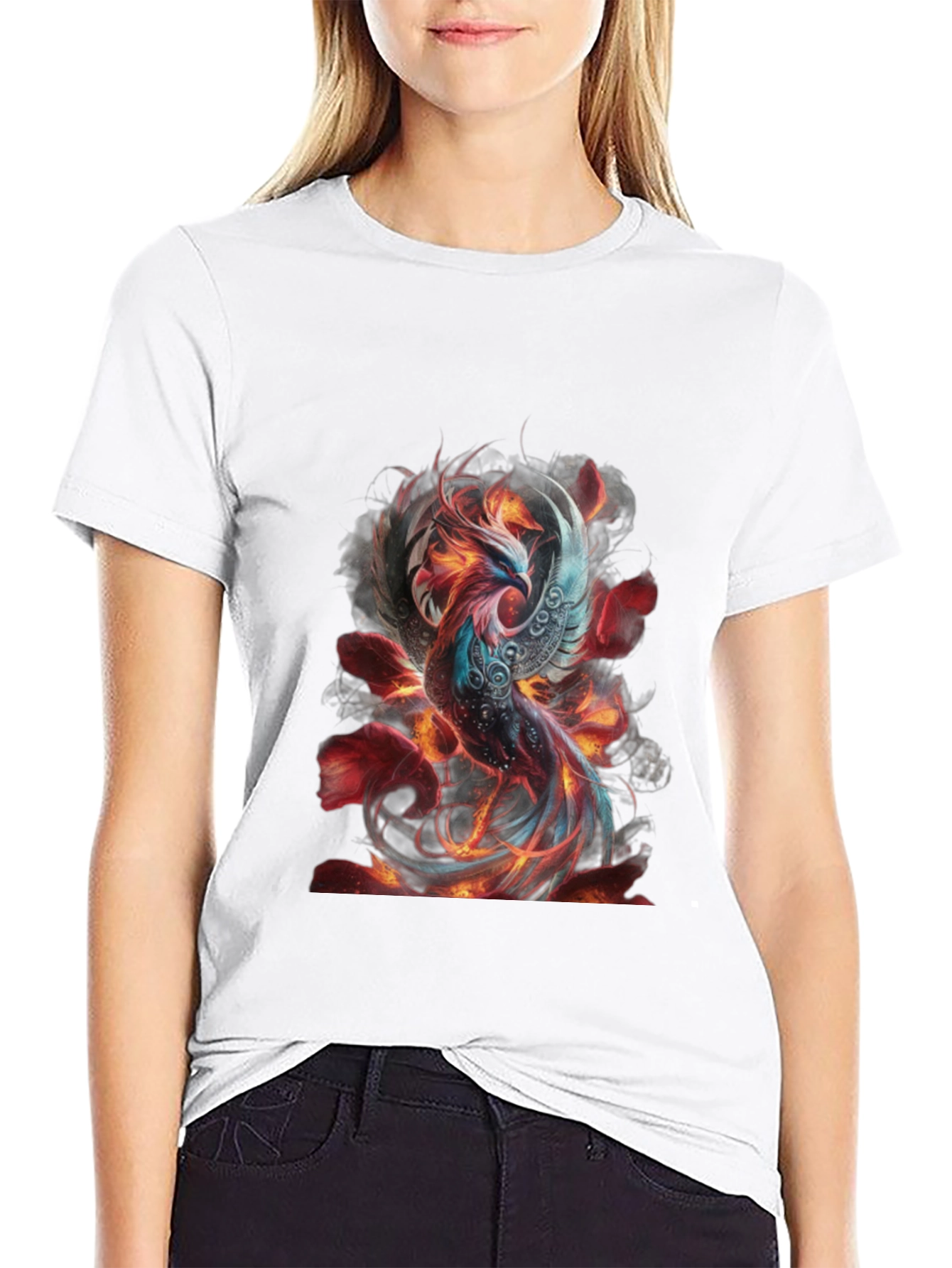 Fiery Phoenix Graphic T-Shirt - Mens Black Tee