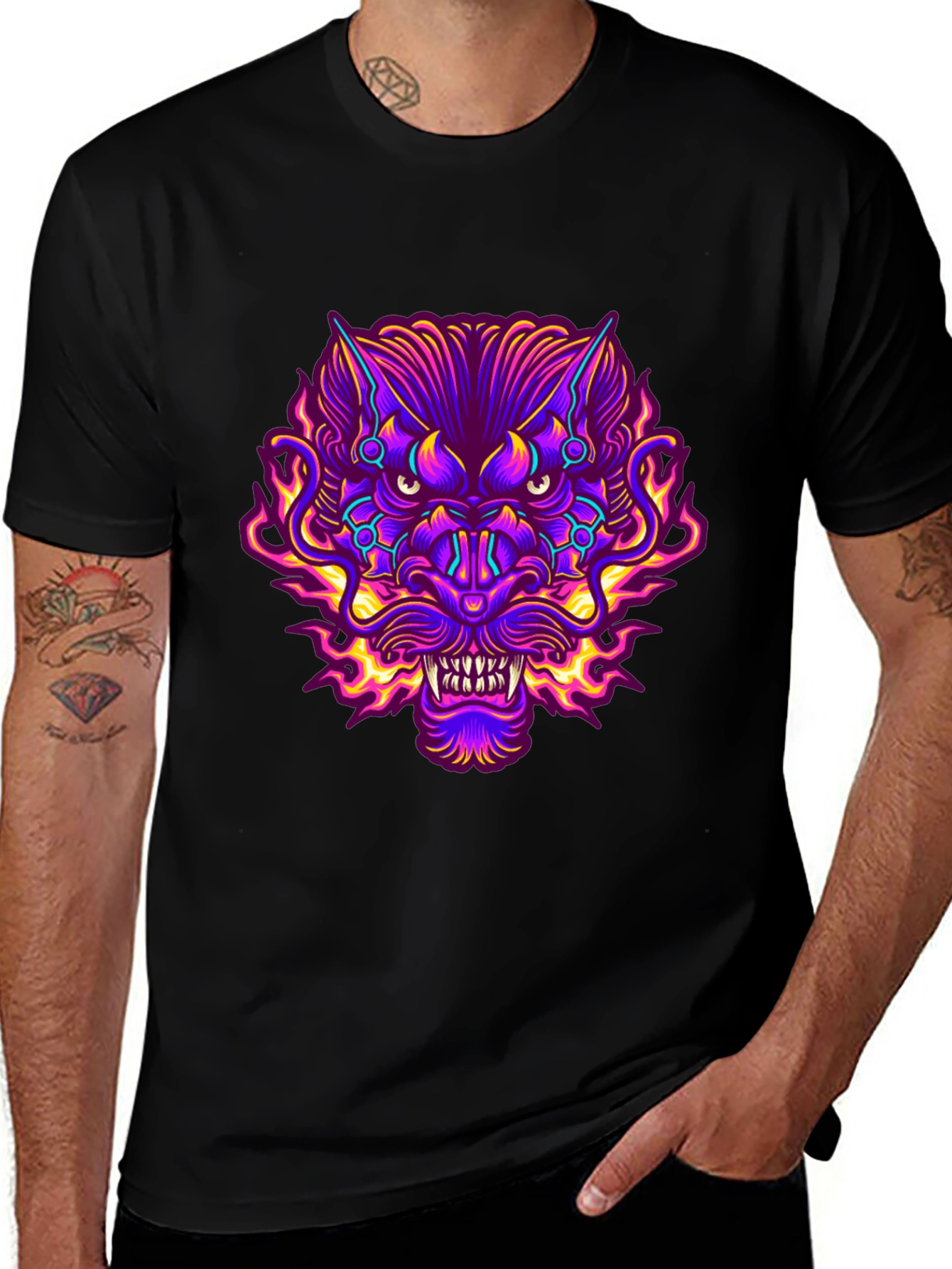 Vibrant Cyberpunk Demon T-Shirt