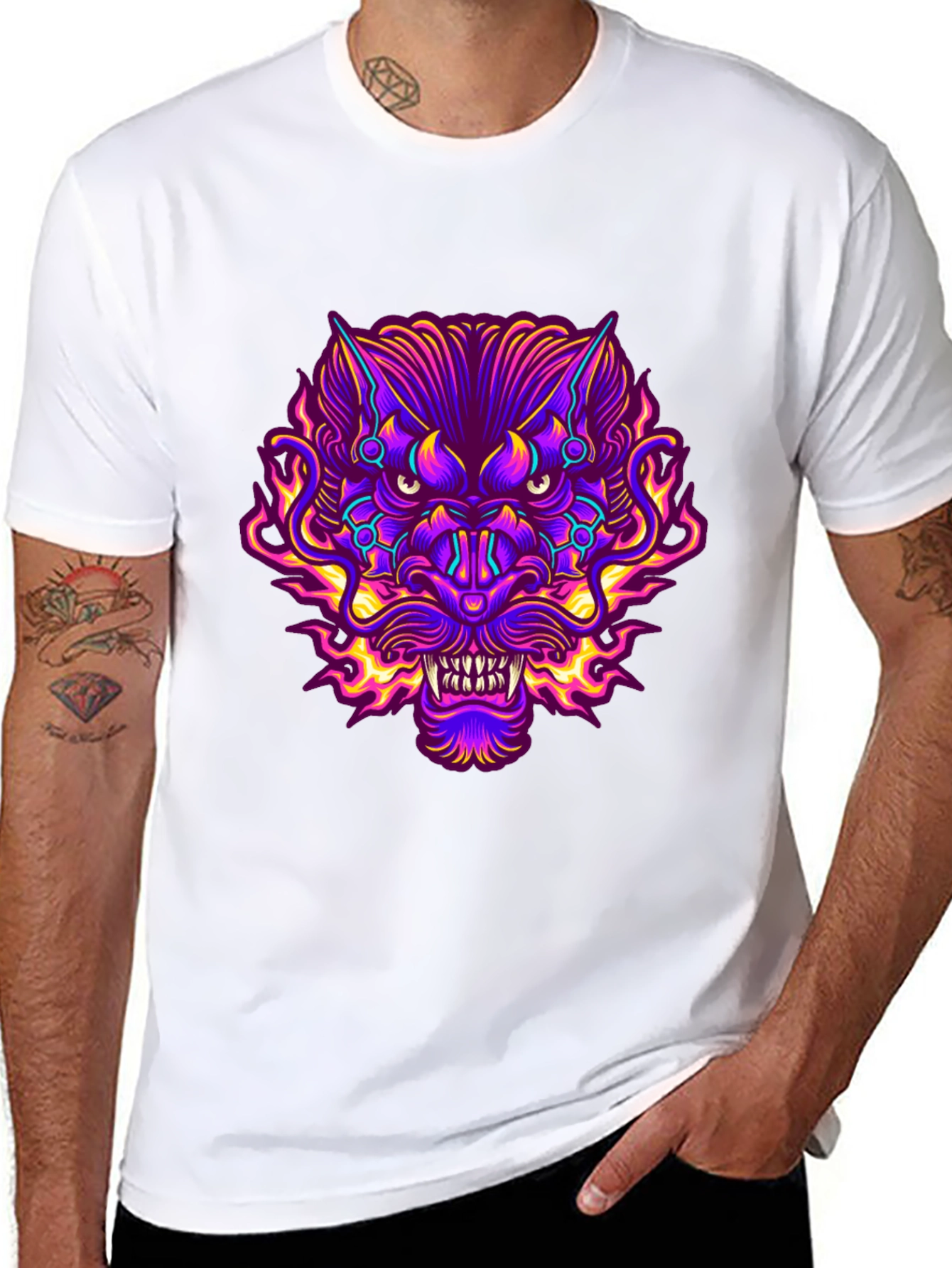 Vibrant Cyberpunk Demon T-Shirt