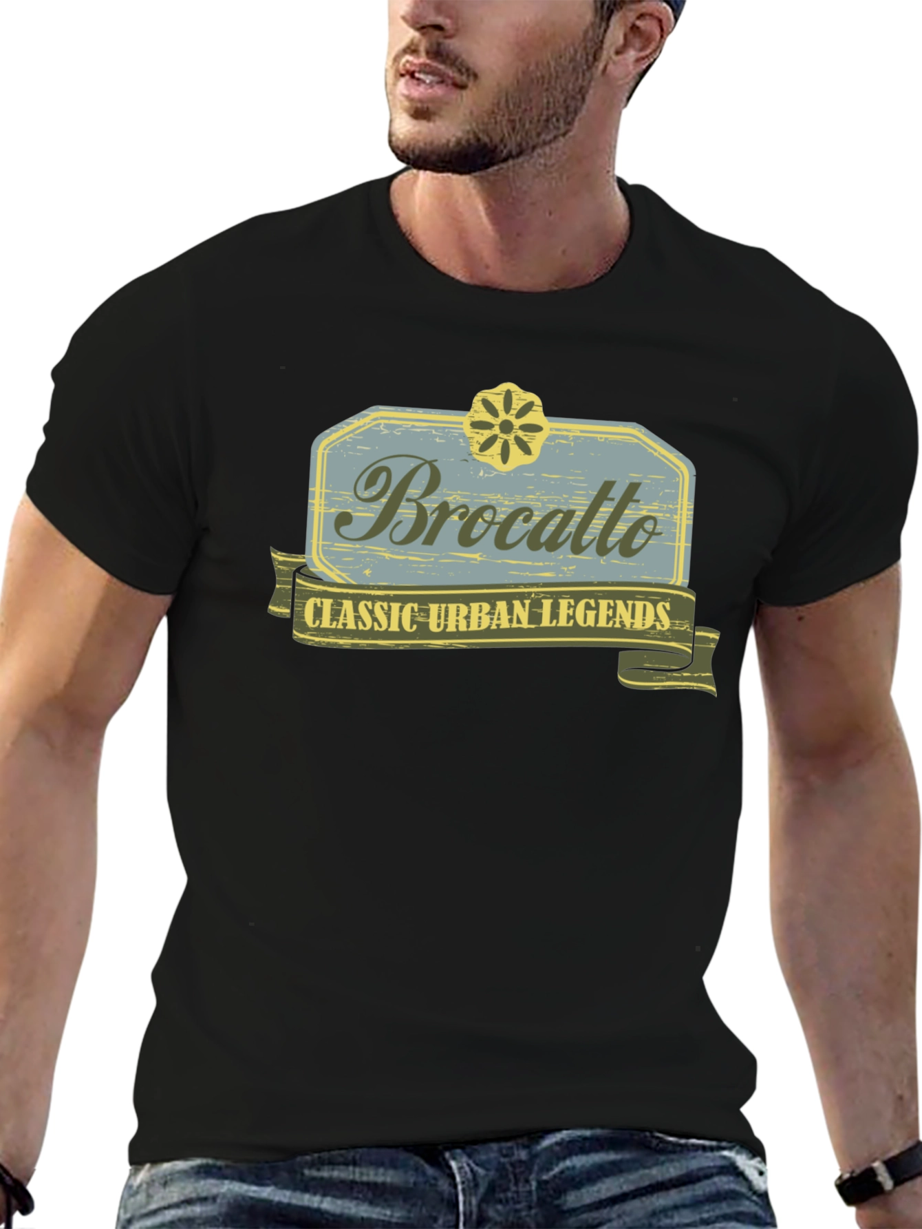 Brocatto Classic Urban Legends Black Graphic T-Shirt