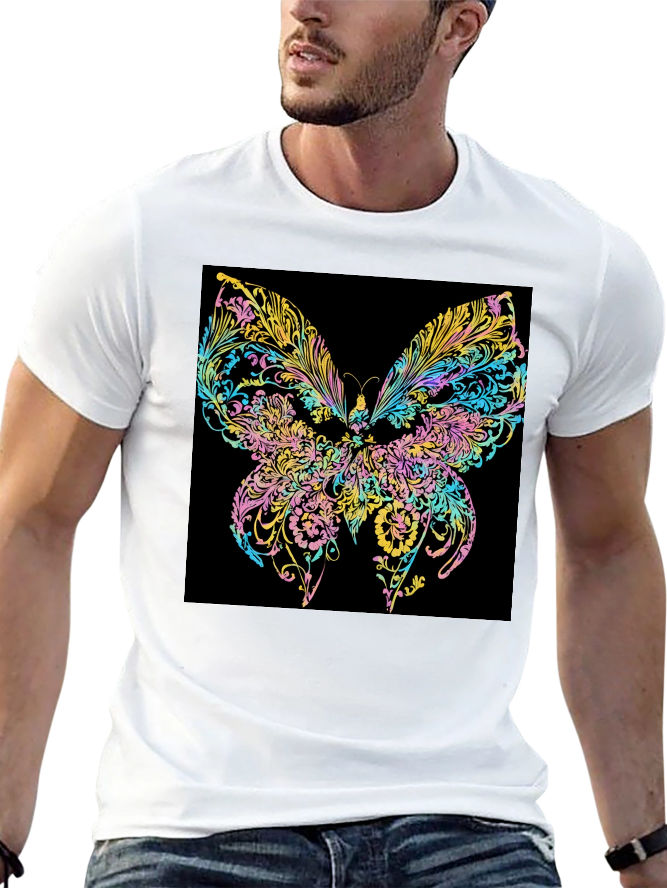 Butterfly Art Black T-Shirt