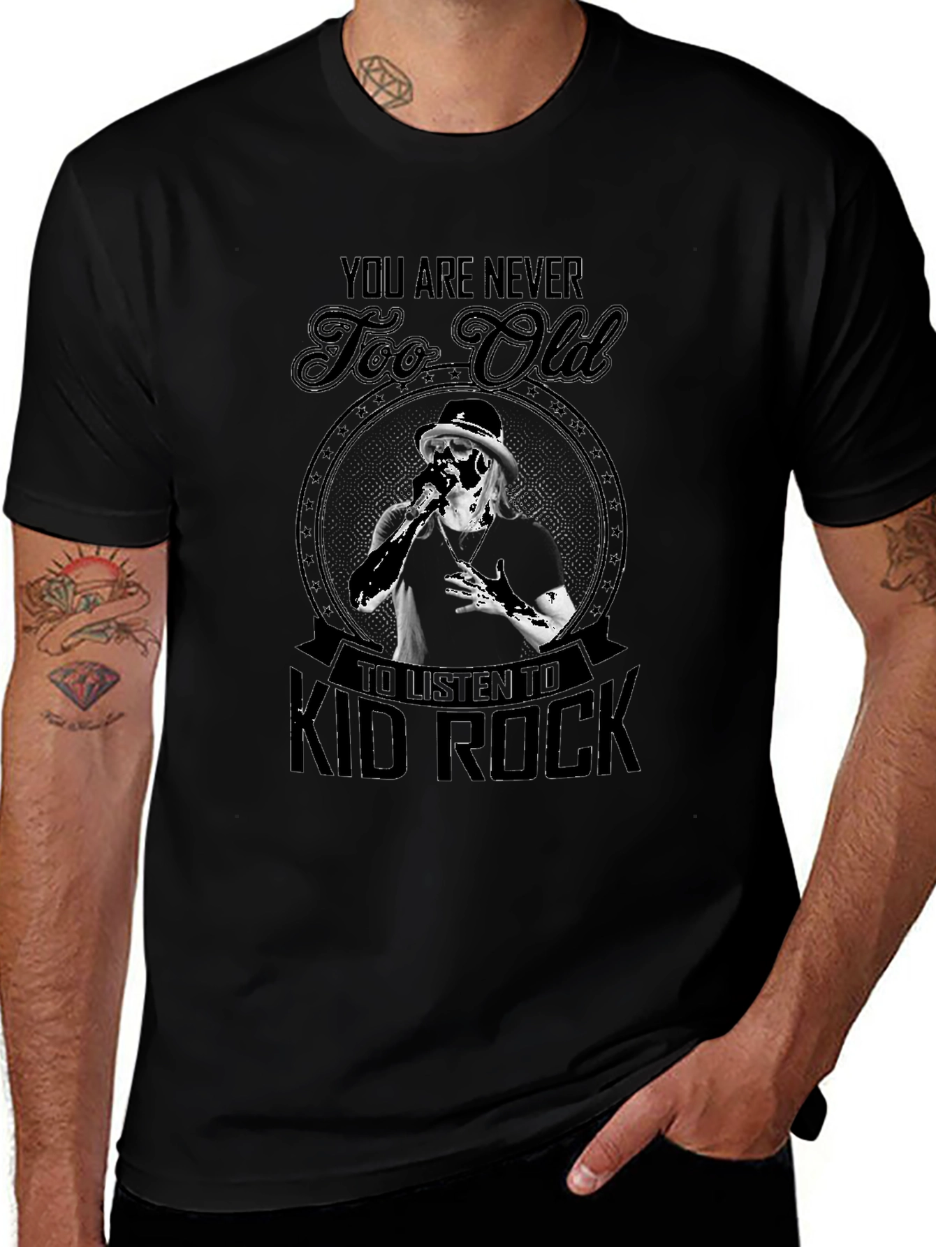 Kid Rock Never Too Old Black T-Shirt