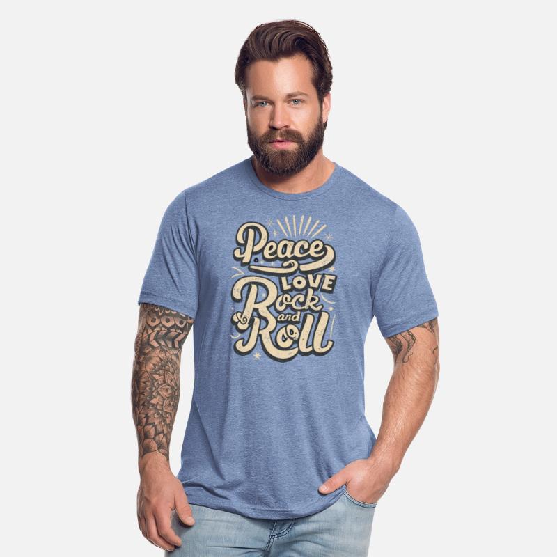 Peace Love Rock And Roll Statement Motto
