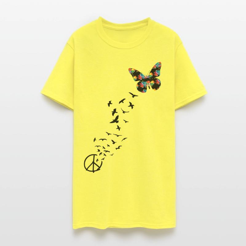 peace symbol flying birds