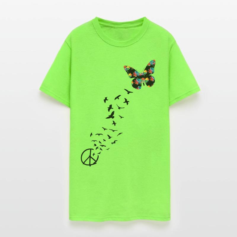 peace symbol flying birds