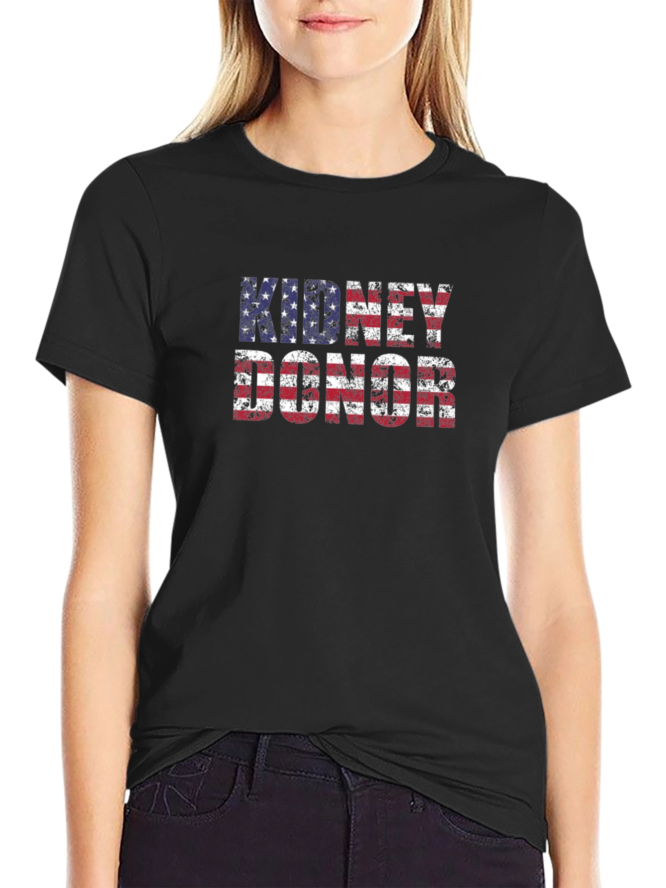 Kidney Donor American Flag Graphic Tee