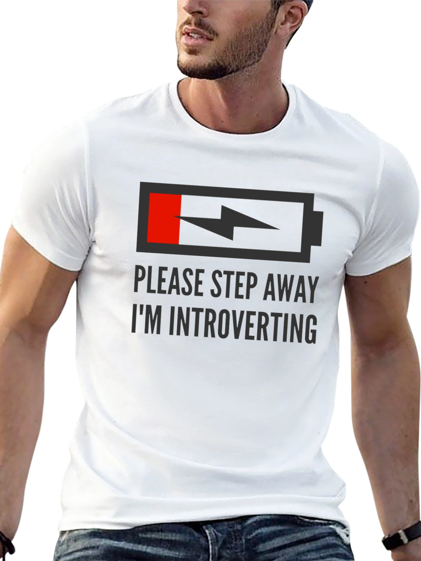 Introvert Mode T-Shirt - Funny Low Battery Design