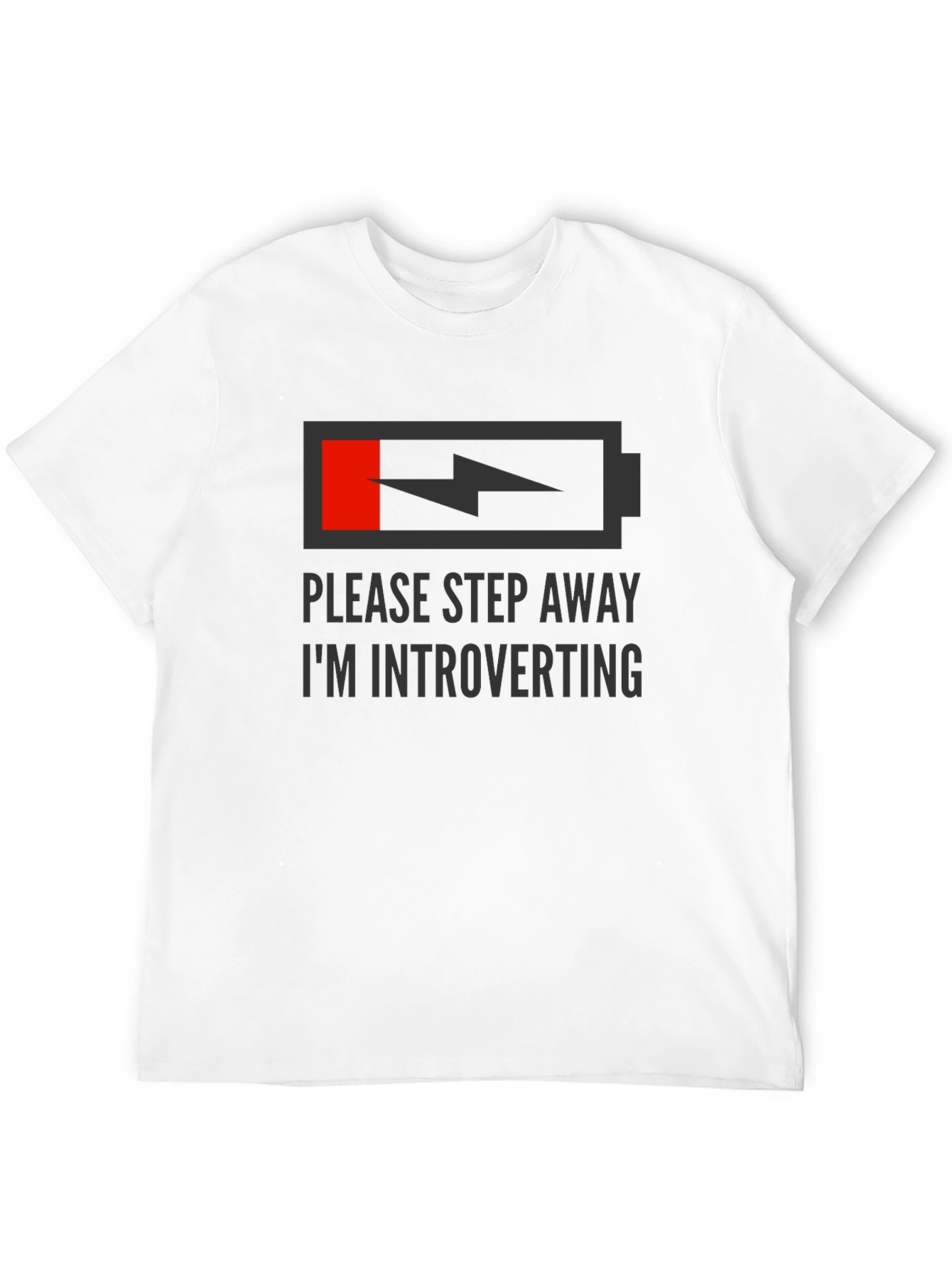 Introvert Mode T-Shirt - Funny Low Battery Design