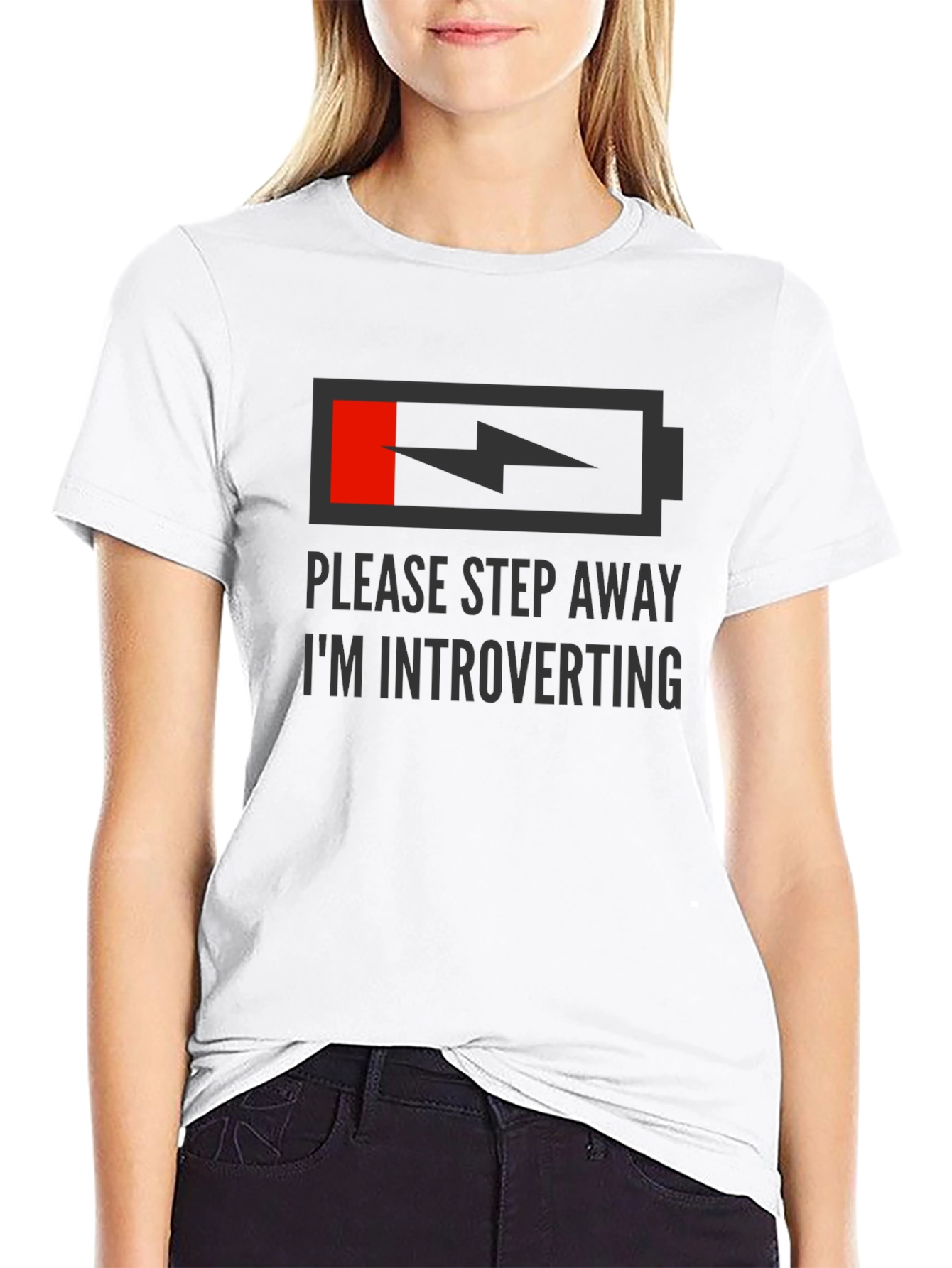 Introvert Mode T-Shirt - Funny Low Battery Design