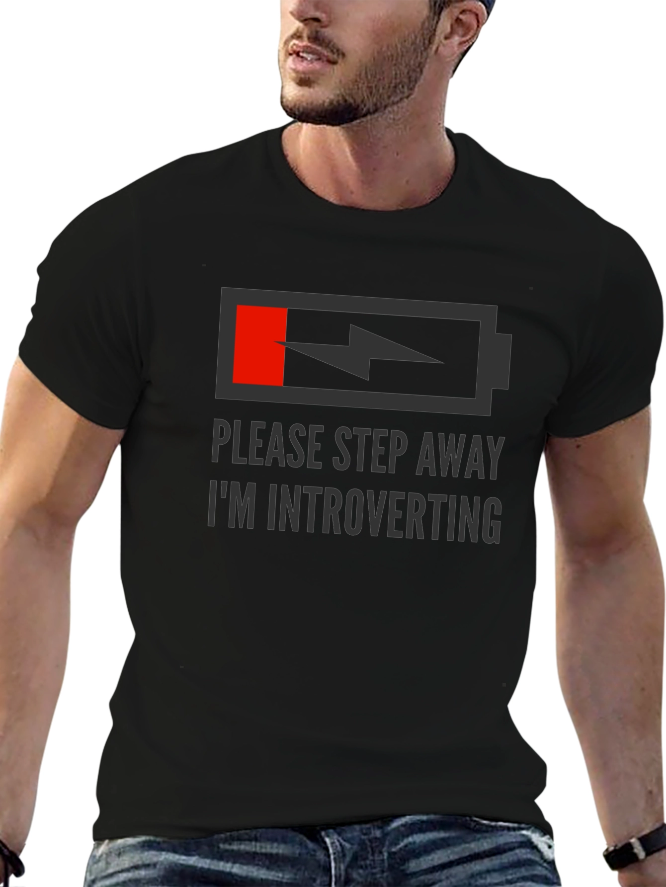 Introvert Mode T-Shirt - Funny Low Battery Design