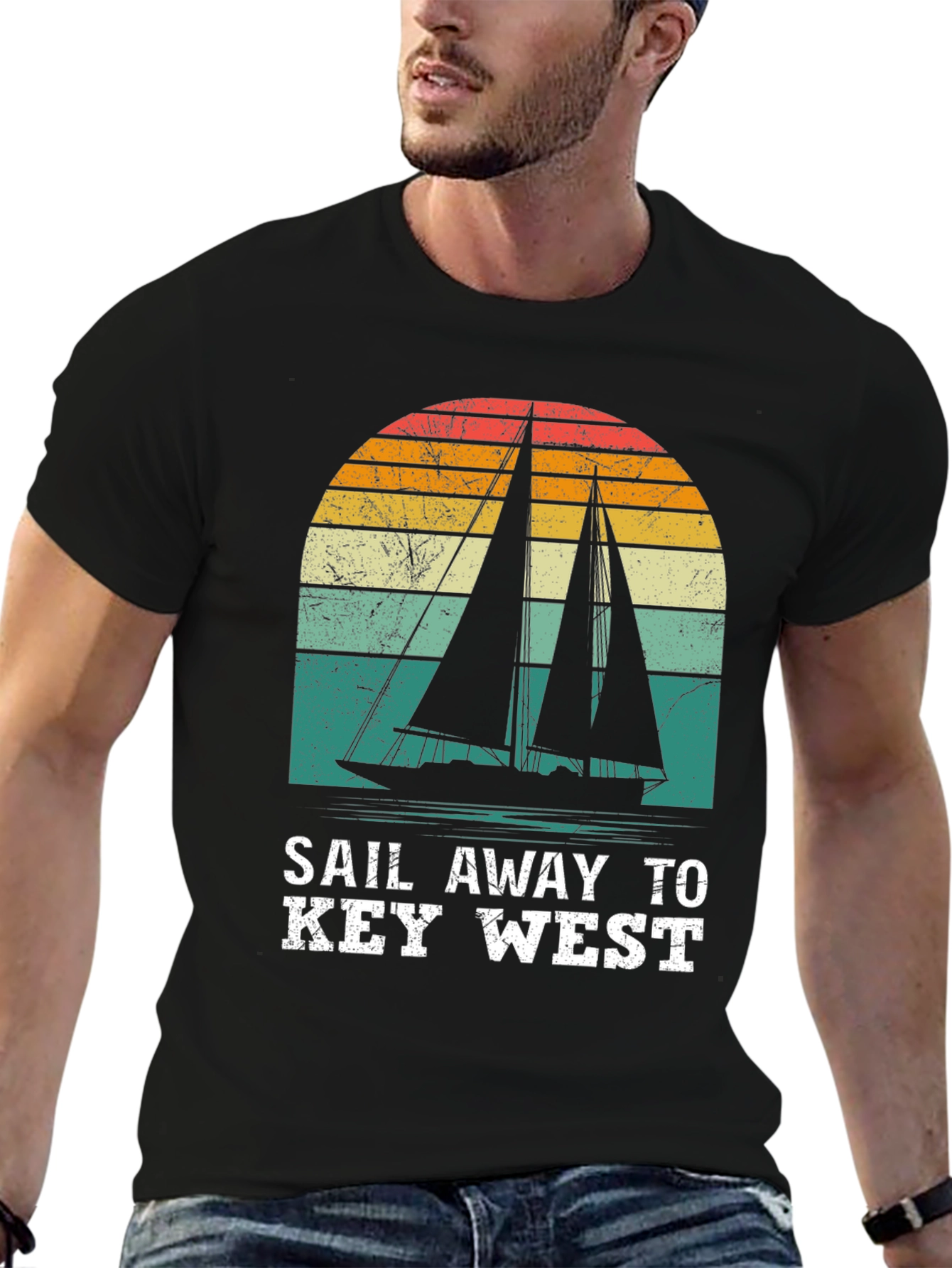 Sail Away to Key West Retro Graphic Tee