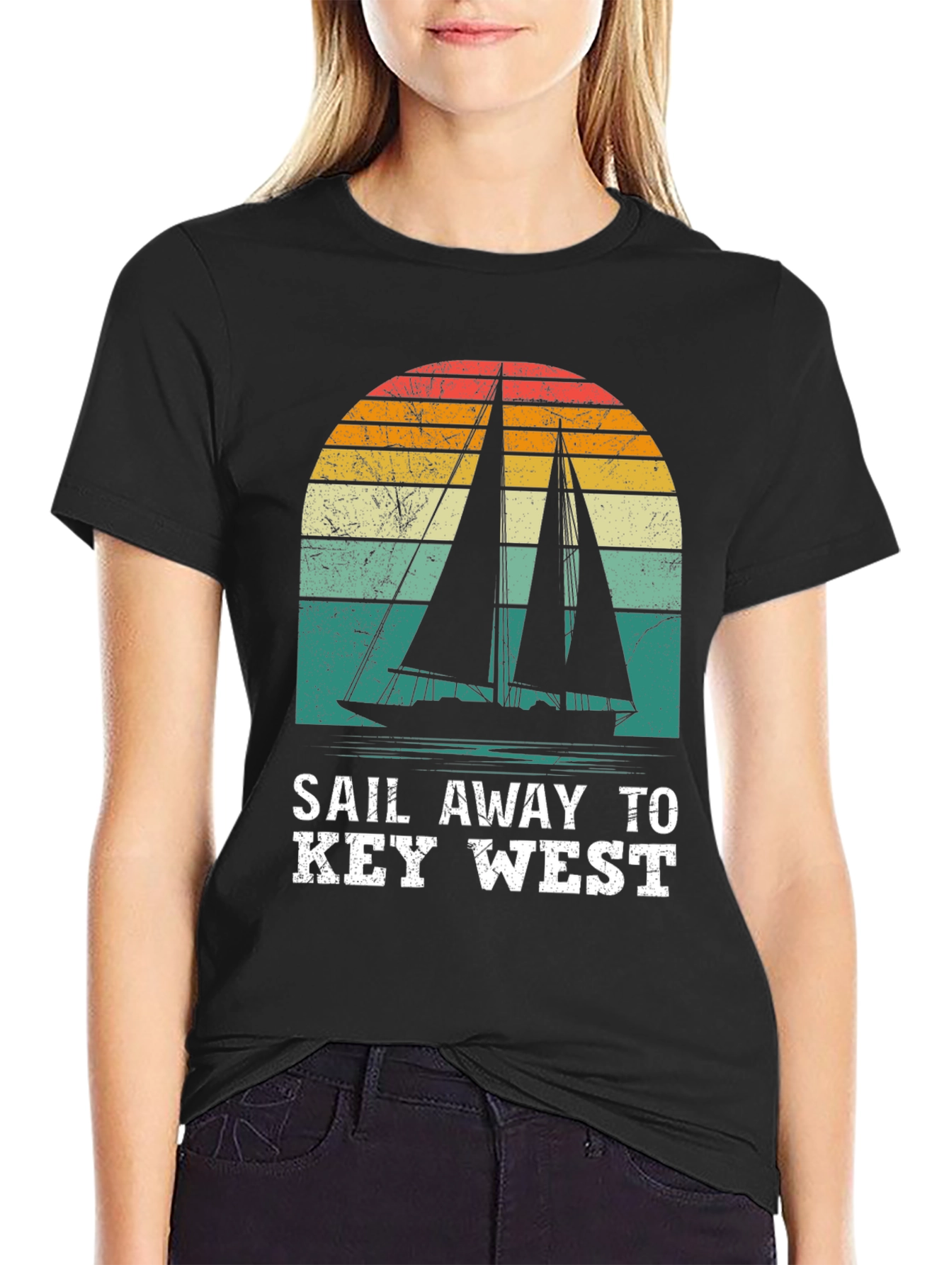 Sail Away to Key West Retro Graphic Tee