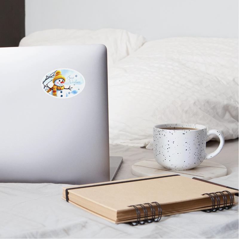 Present Sticker - Snowman - Best Wishes