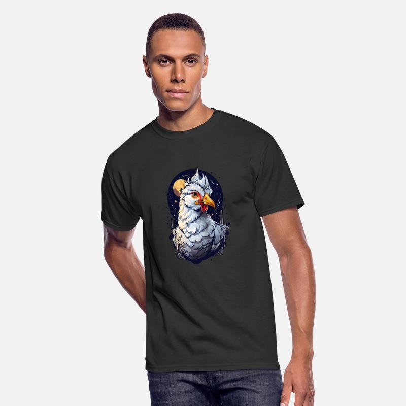Proud bird on night sky background