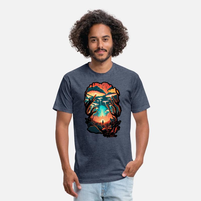 Psychedelic Forest Surreal Wanderer Mushrooms