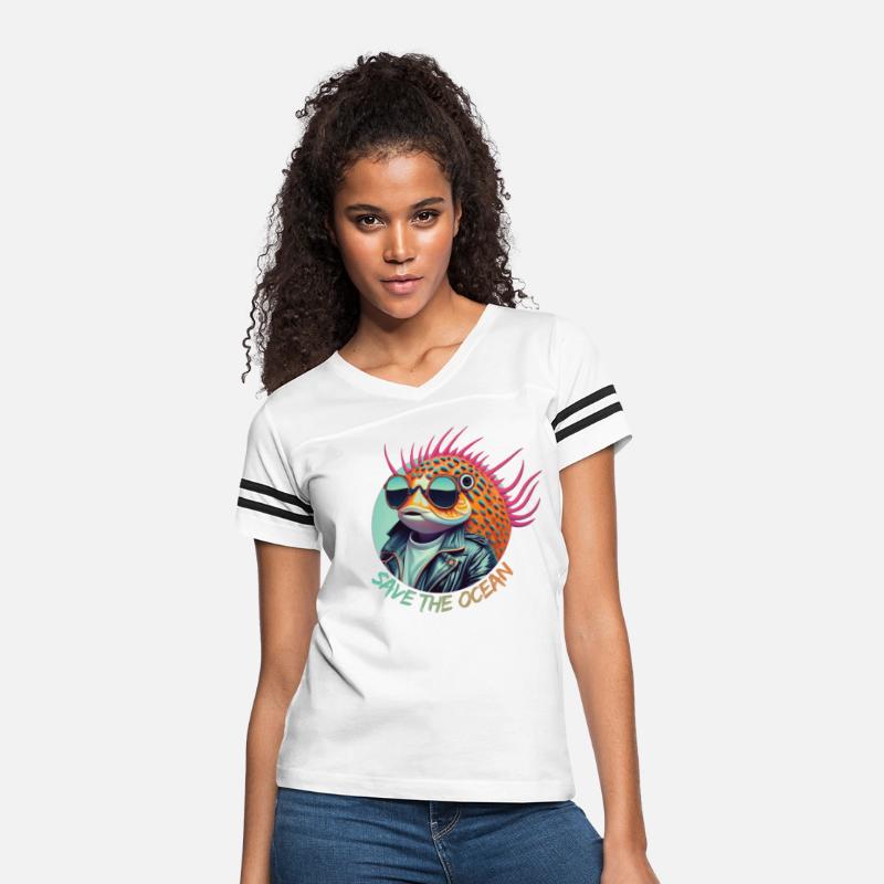 Puffer and spotted fish in sunglasses