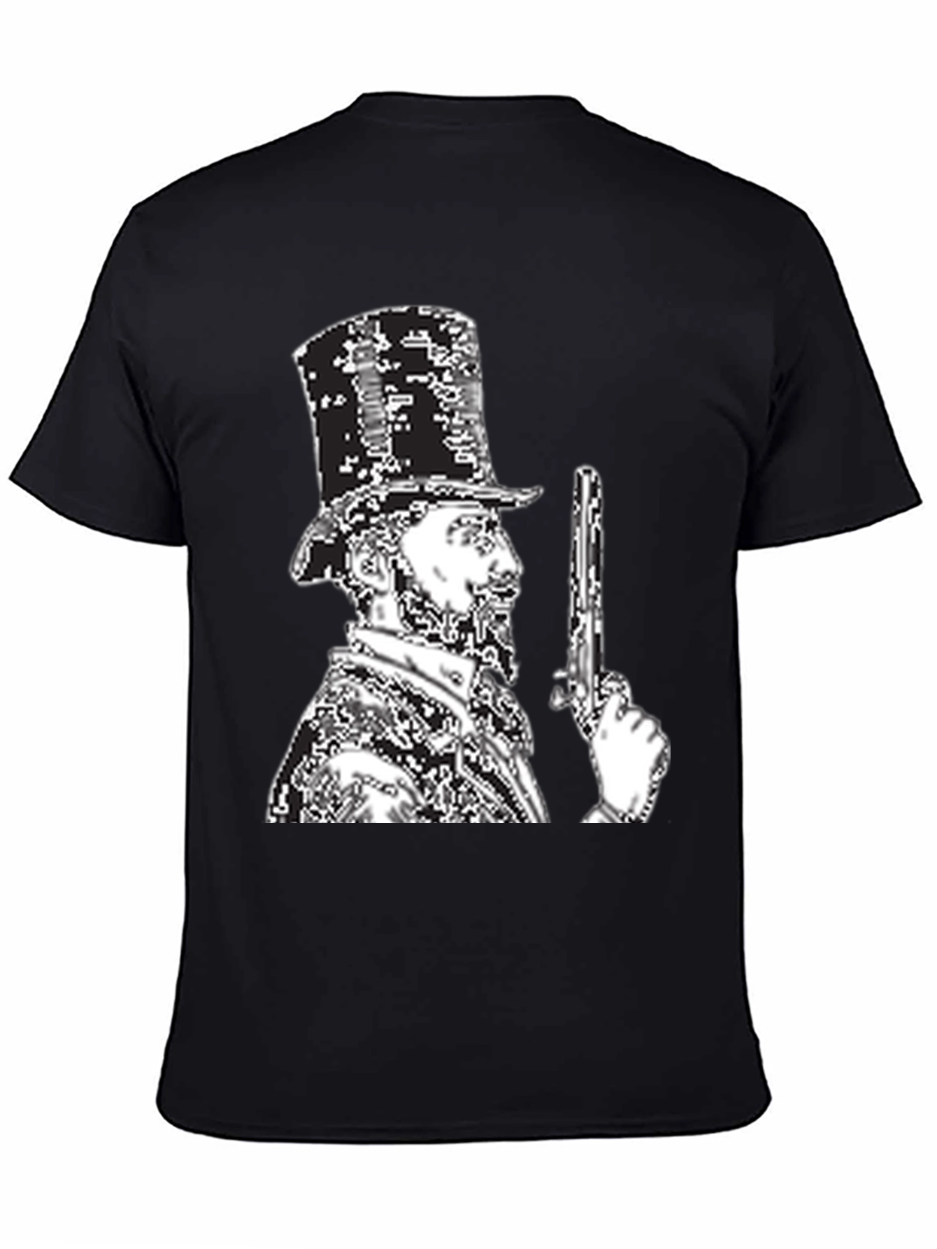Retro Lincoln Graphic Tee - Black Cotton Blend