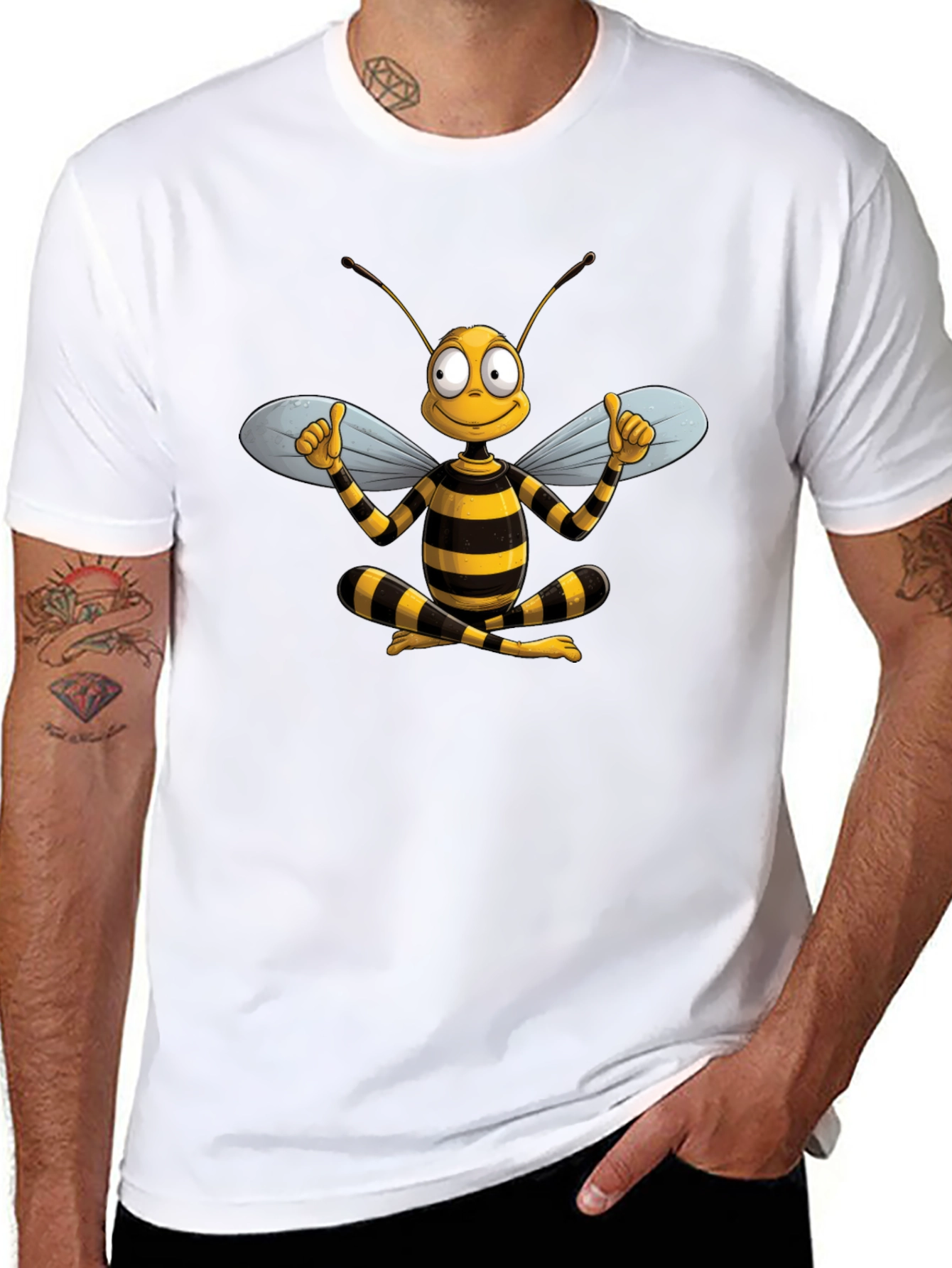 Funny Bee Cartoon Graphic T-Shirt