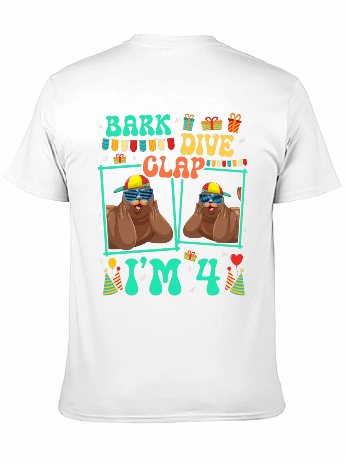 Bark Dive Clap Im 4 Birthday T-Shirt