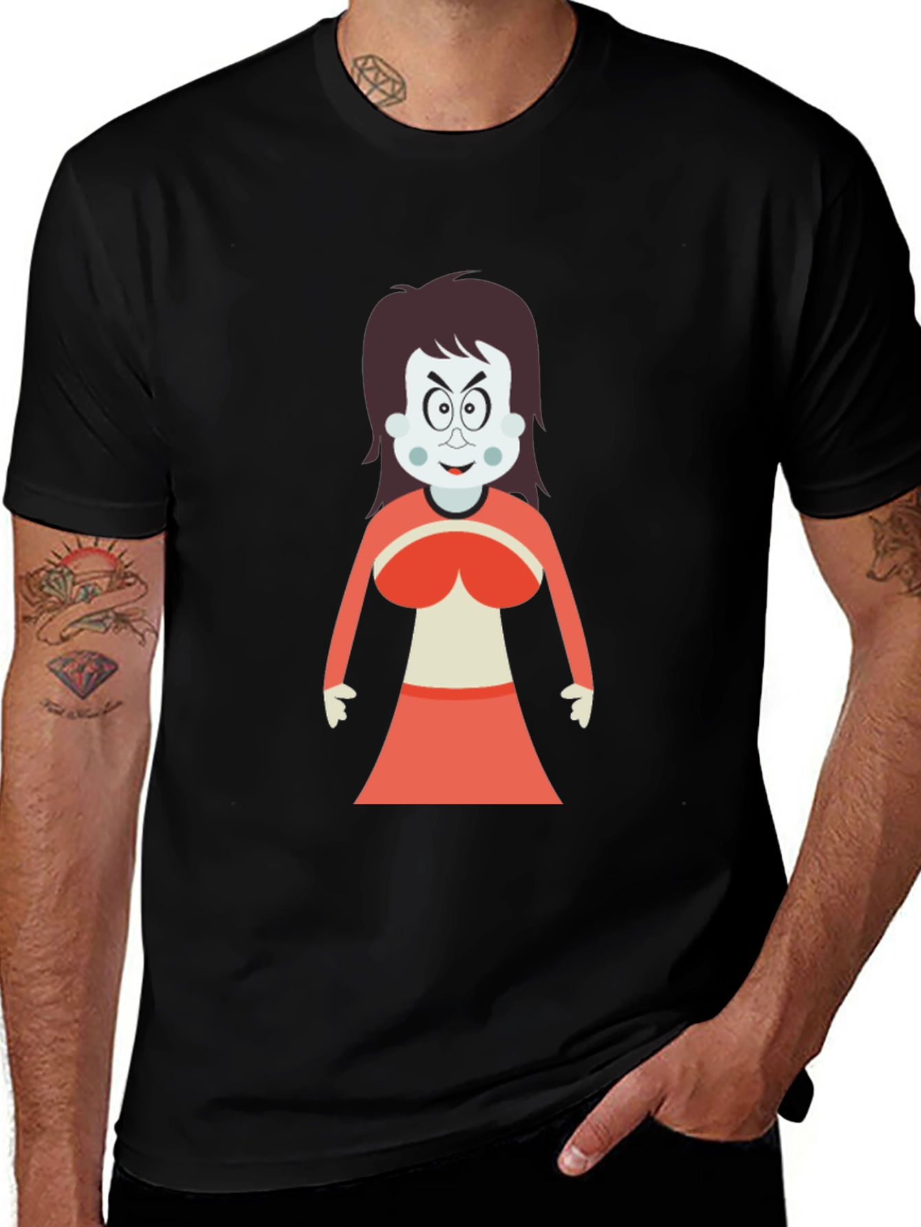 Cartoon Witch Graphic T-Shirt