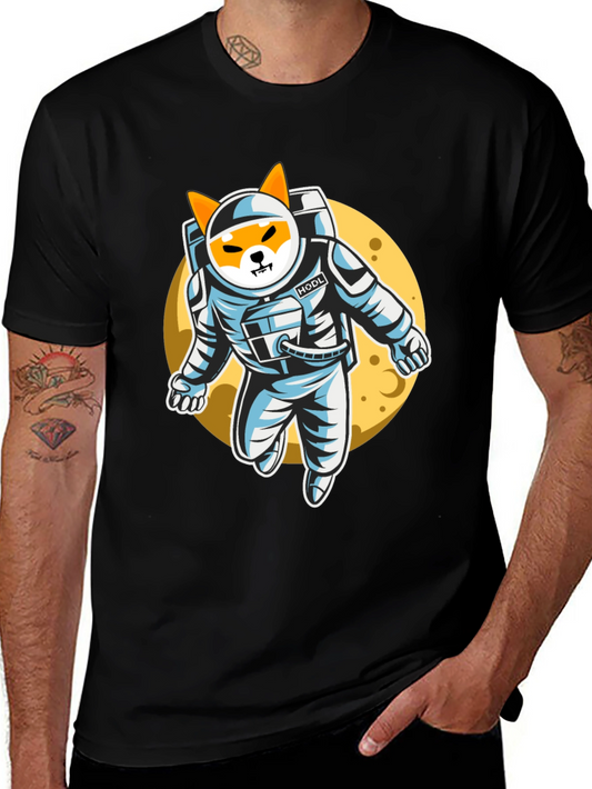 Shiba Inu Astronaut Black T-Shirt