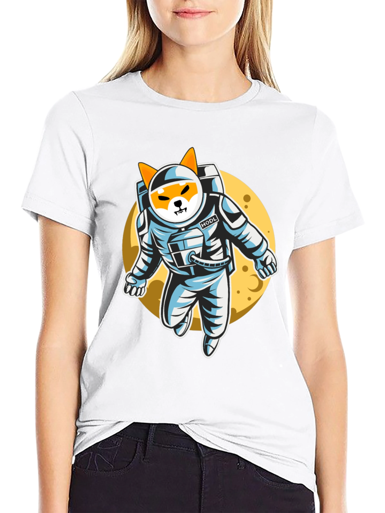 Shiba Inu Astronaut Black T-Shirt