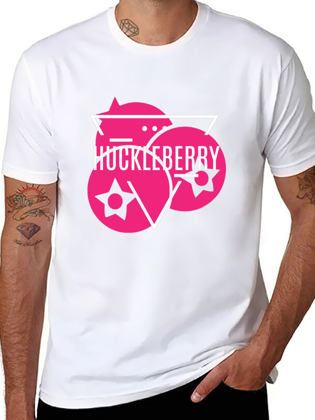 Huckleberry Black T-Shirt - Pink Berry Design