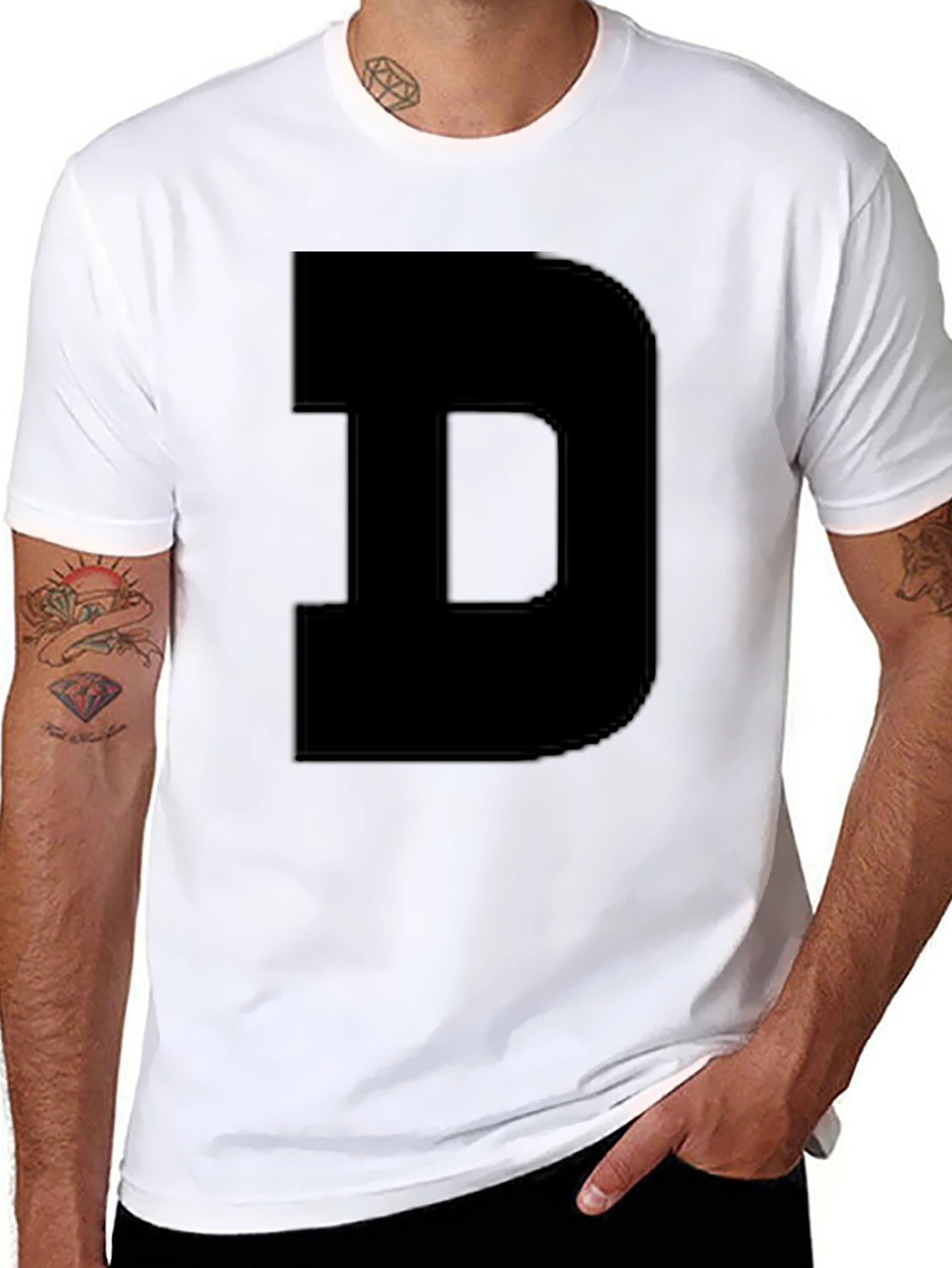 Bold D Black T-Shirt - Statement Tee