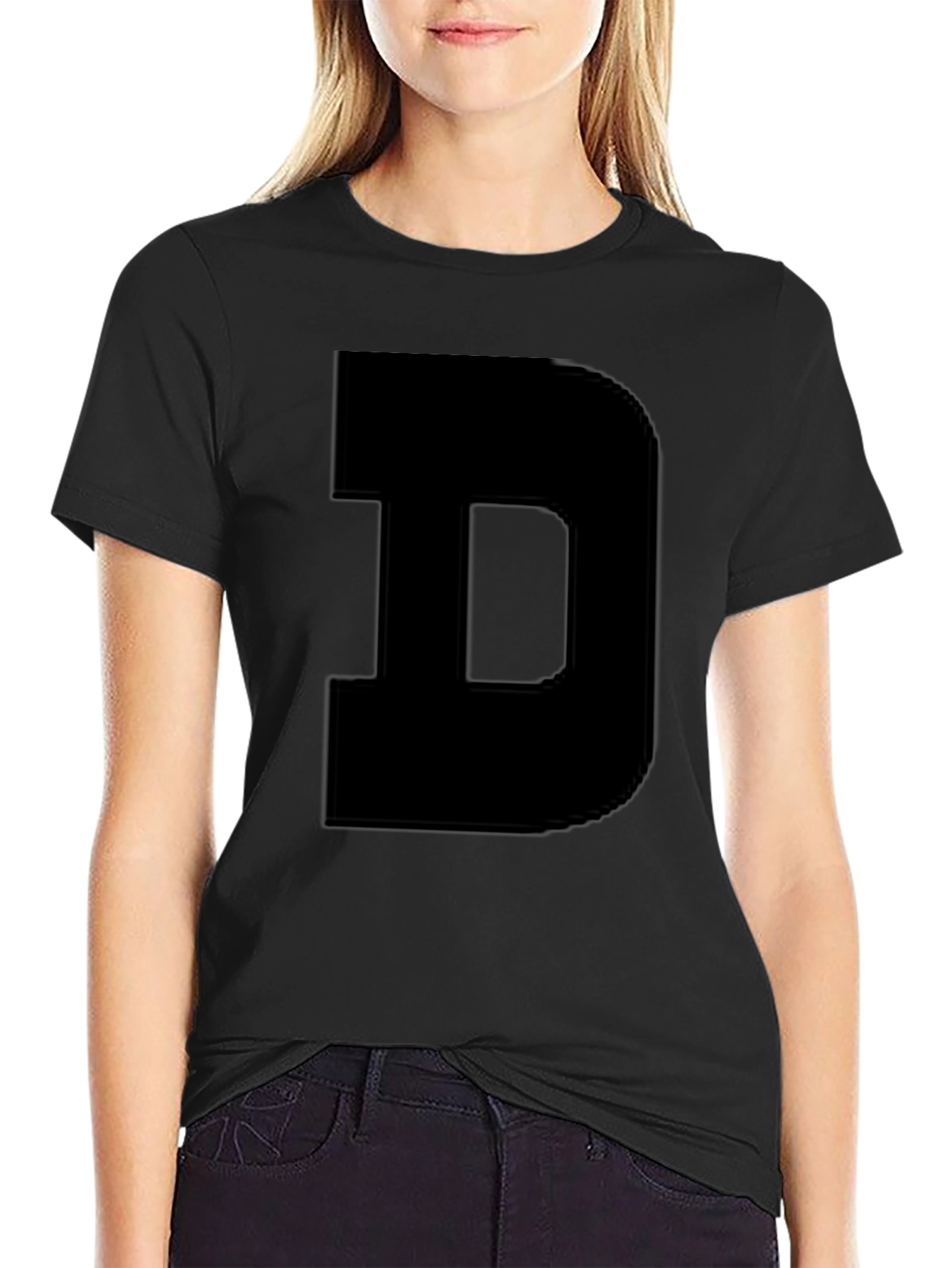 Bold D Black T-Shirt - Statement Tee
