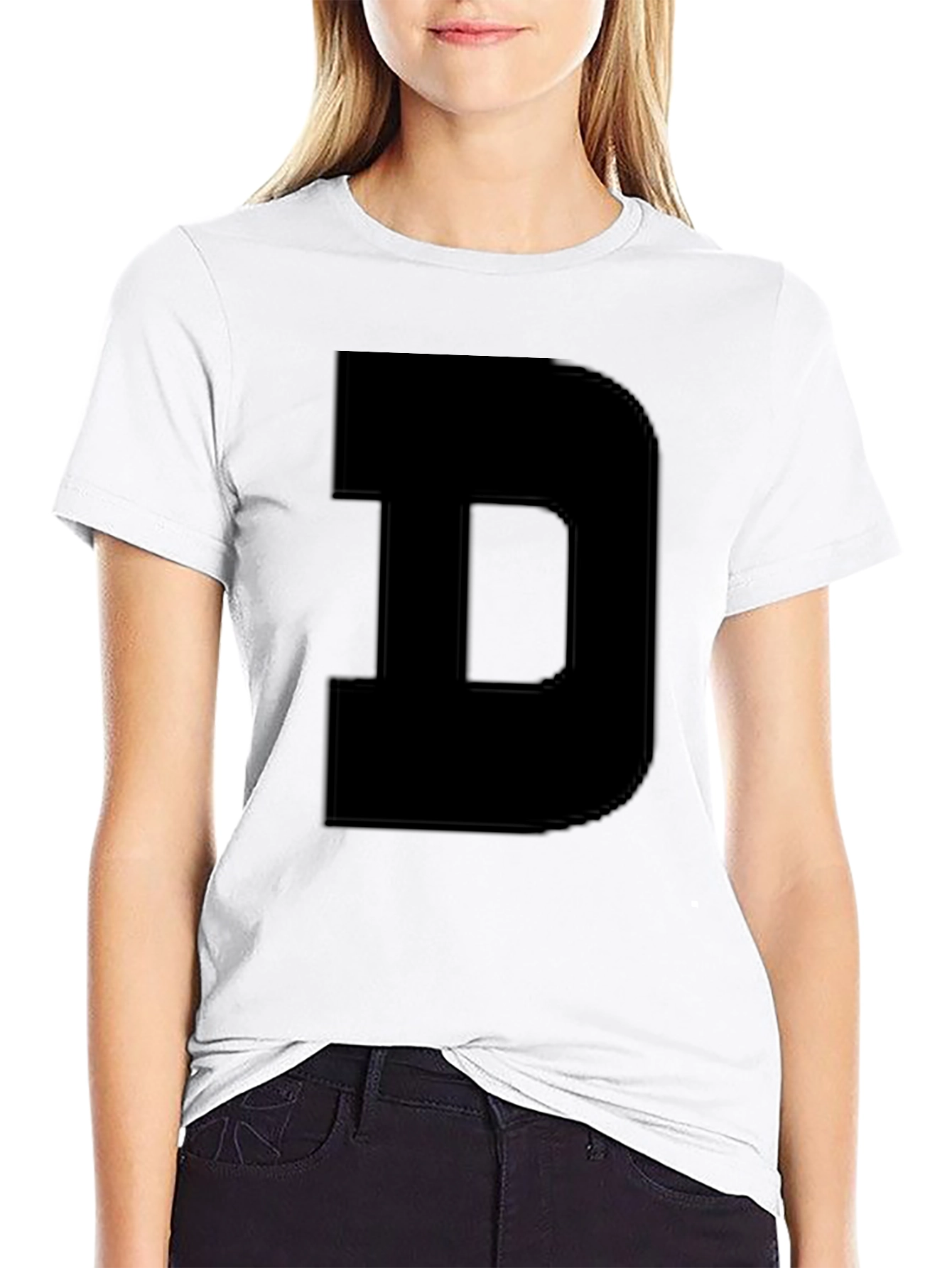 Bold D Black T-Shirt - Statement Tee