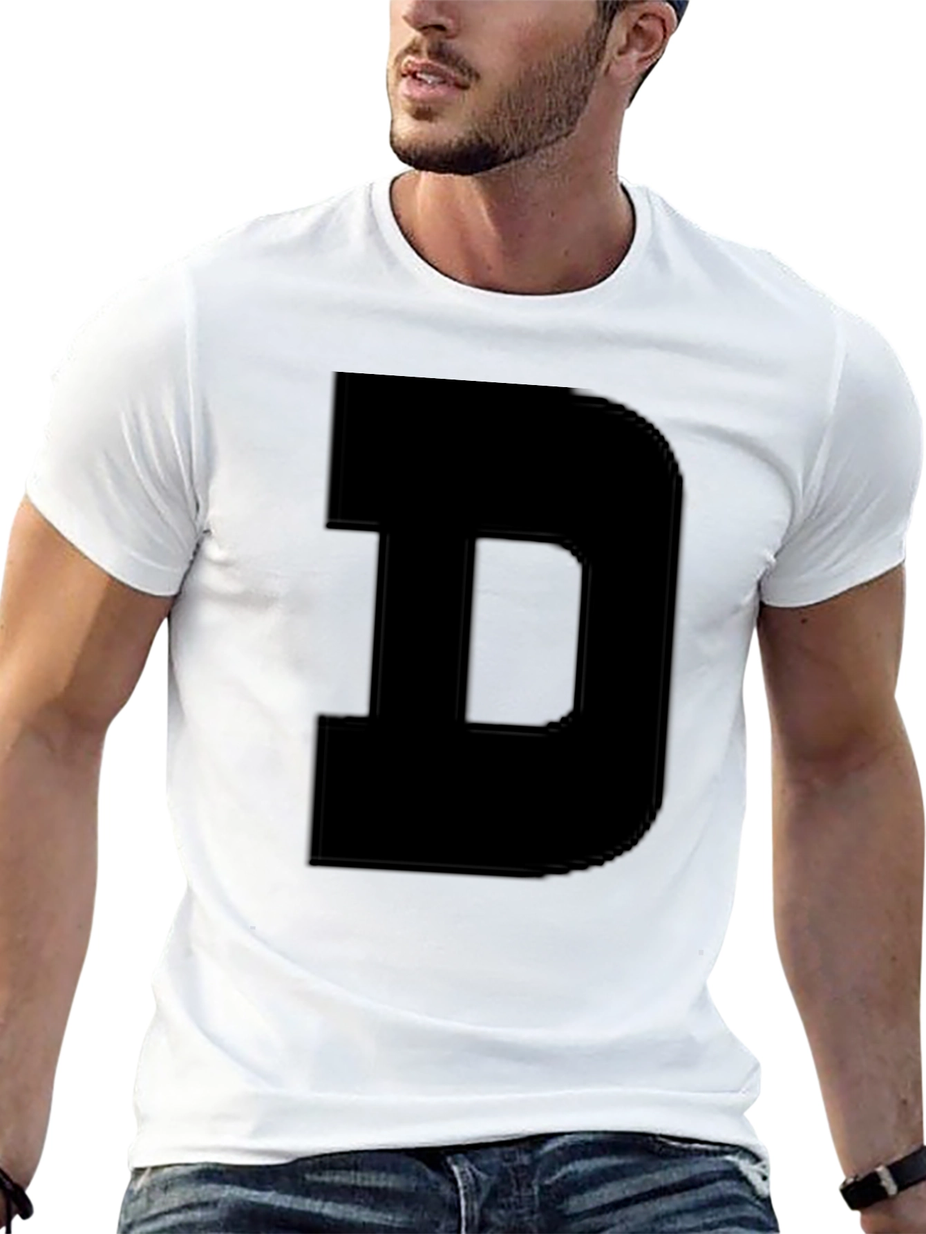 Bold D Black T-Shirt - Statement Tee