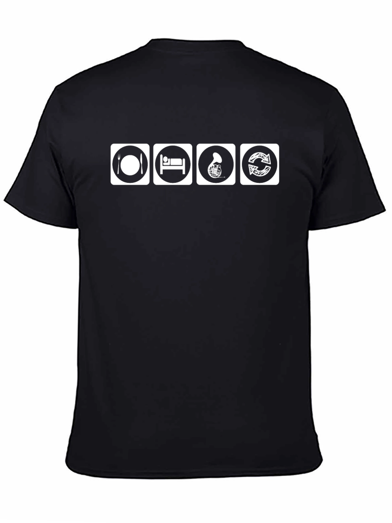 Eat Sleep French Horn Repeat Black T-Shirt